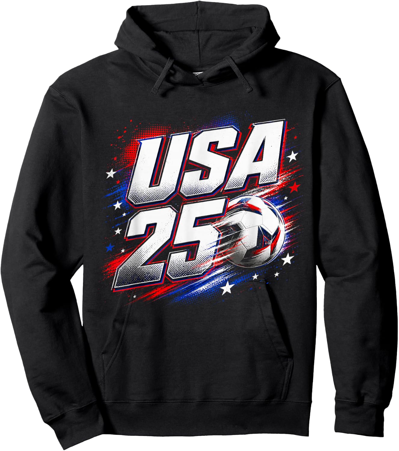 USA Red White Blue Athletic Sports 250 Years Hoodie - Hoodie | Black