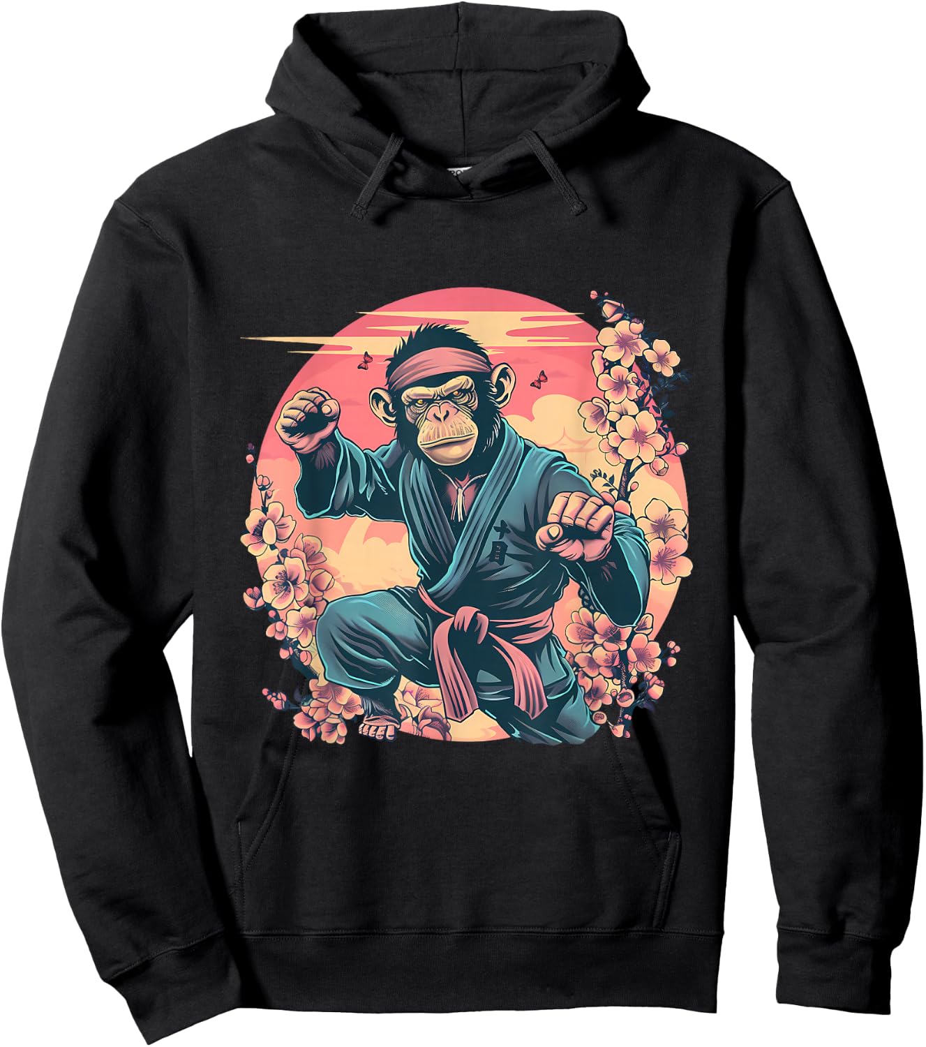 Karate Monkey Sakura Jiu-Jitsu MMA Martial Arts Kickboxing Hoodie - Hoodie | Black