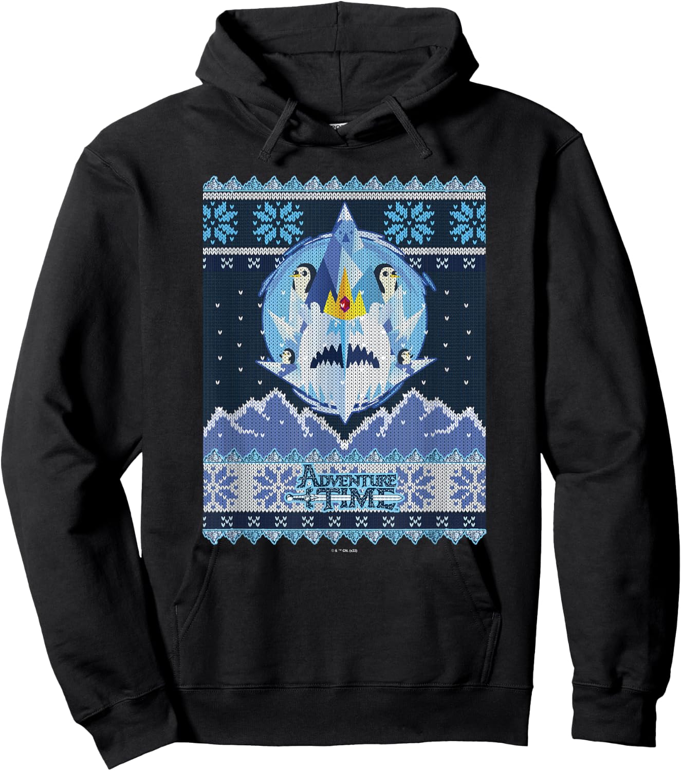 Adventure Time Christmas Ice King Ugly Sweater Hoodie - Hoodie | Black