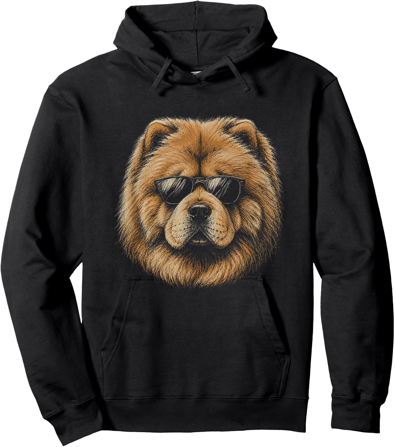 Chow Chow with Sunglasses Artwork Design Hoodie - Hoodie | Black