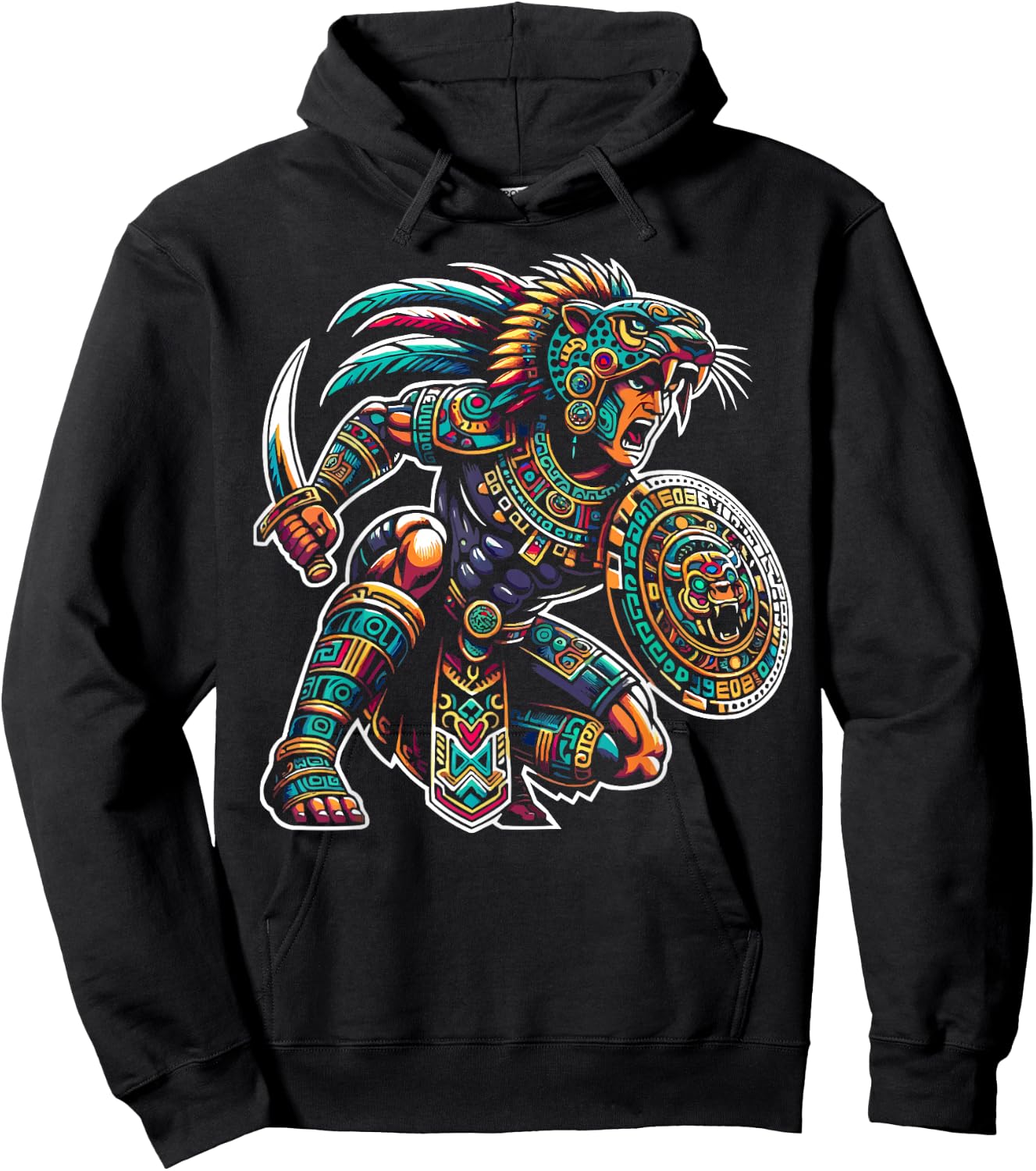 Aztec Jaguar Warrior Aztec Culture Mayan Indigenous Hoodie - Hoodie | Black