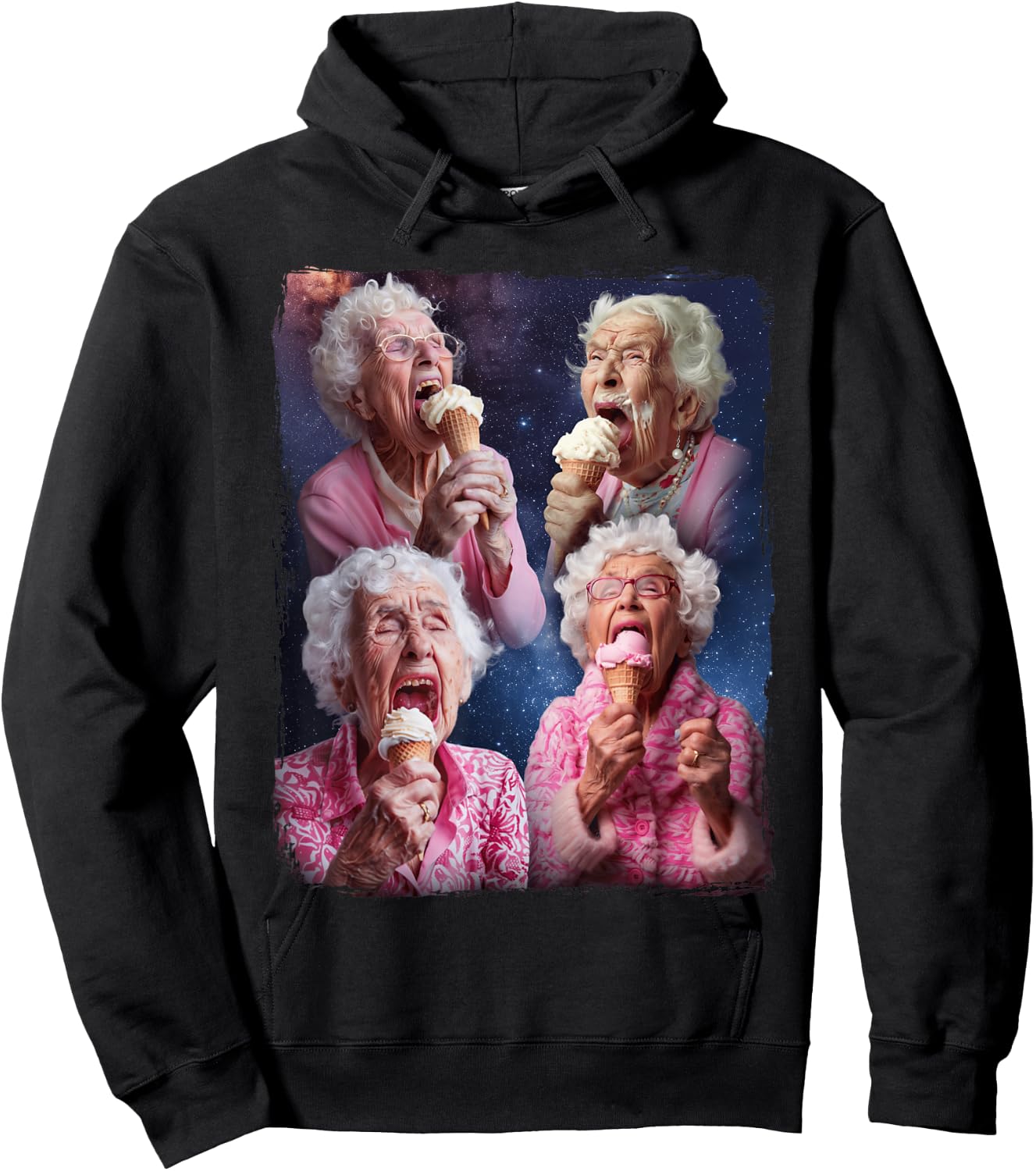 Grandma Licking Ice Cream Hoodie - Hoodie | Black