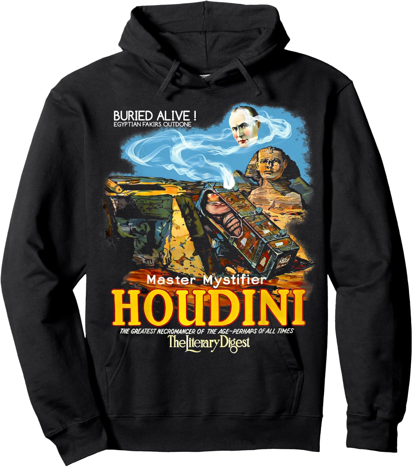 Vintage Magic Houdini Poster Stage Magician Gift Hoodie - Hoodie | Black