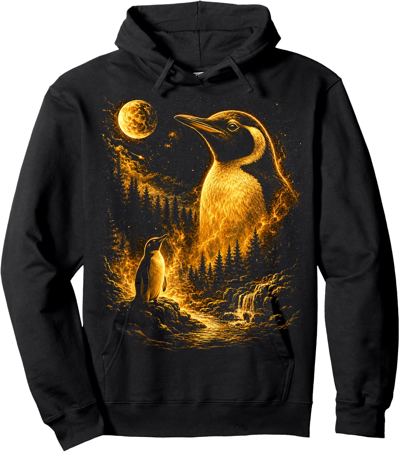 Cute Penguin Men Boys Vintage Nature Hoodie - Hoodie | Black