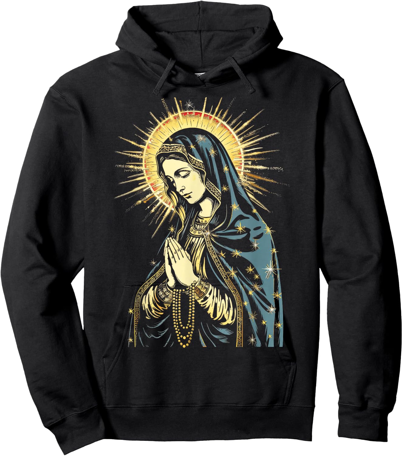 Jungfrau Maria, religiös, spirituell, betend, katholisch Hoodie - Hoodie | Black