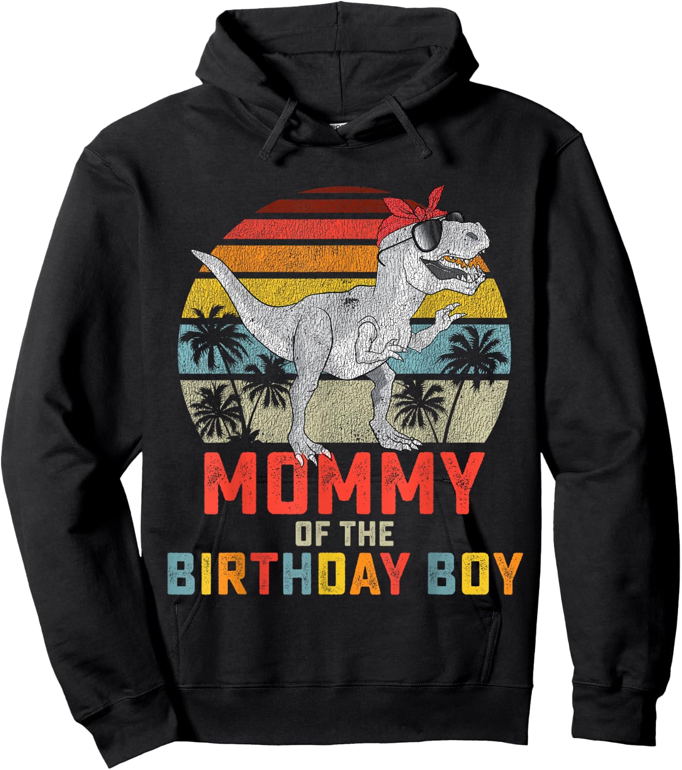 Mommy Dinosaur Birthday Boy Mom Matching Family Small Hoodie - Hoodie | Black
