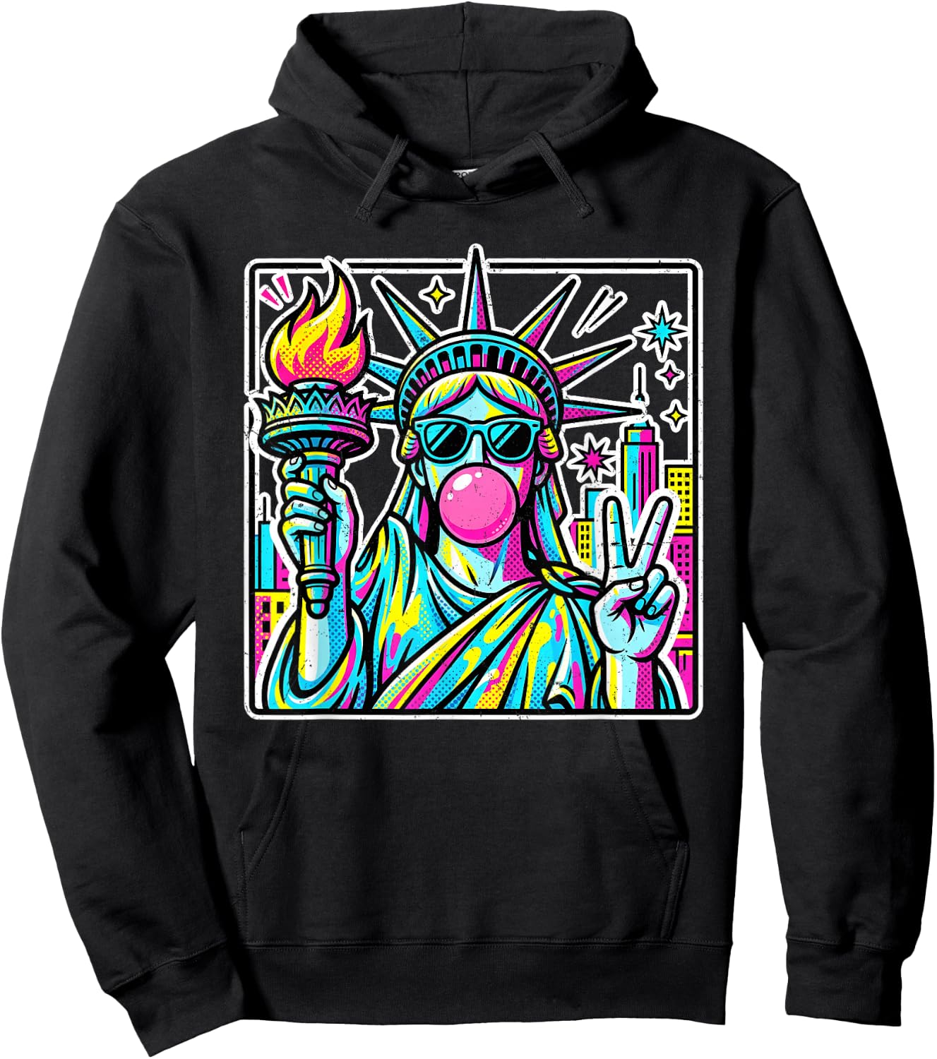 Retro Statue of Liberty Costume Kids Men Women Y2K Boys Girl Hoodie - Hoodie | Black
