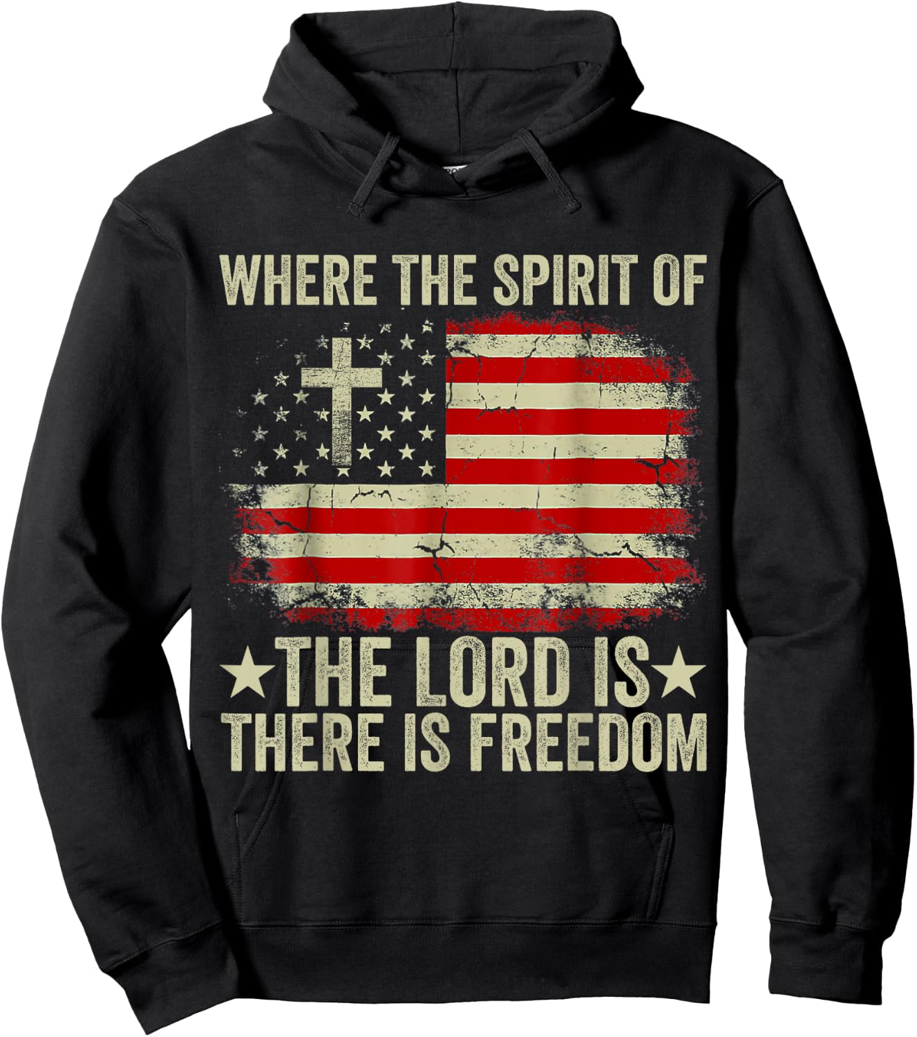 Jesus Shirt Where The Spirit Of The Lord There Is Freedom Hoodie - Hoodie | Black