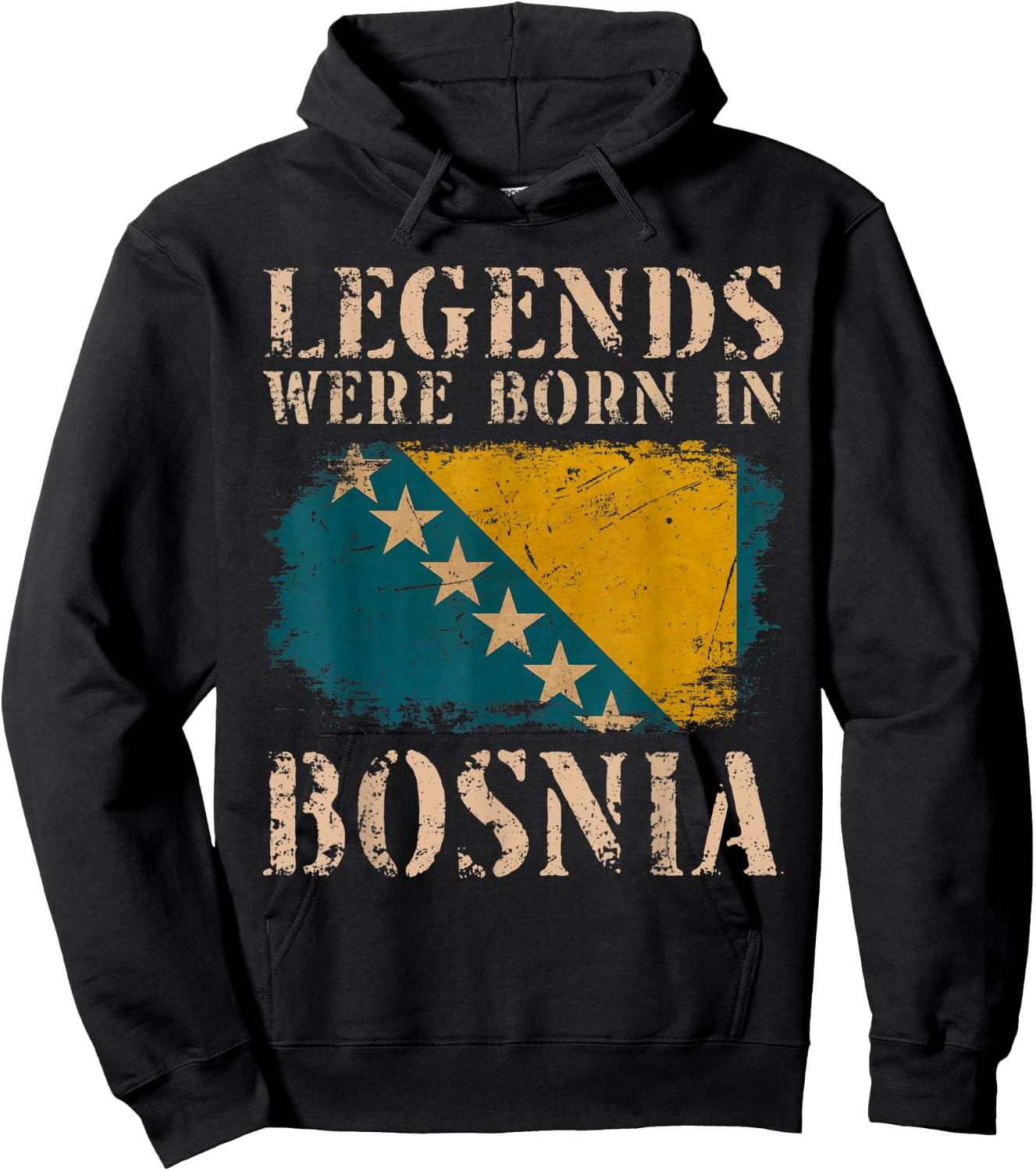 Vintage Design Bosnische Flagge Bosnien Hoodie - Hoodie | Black