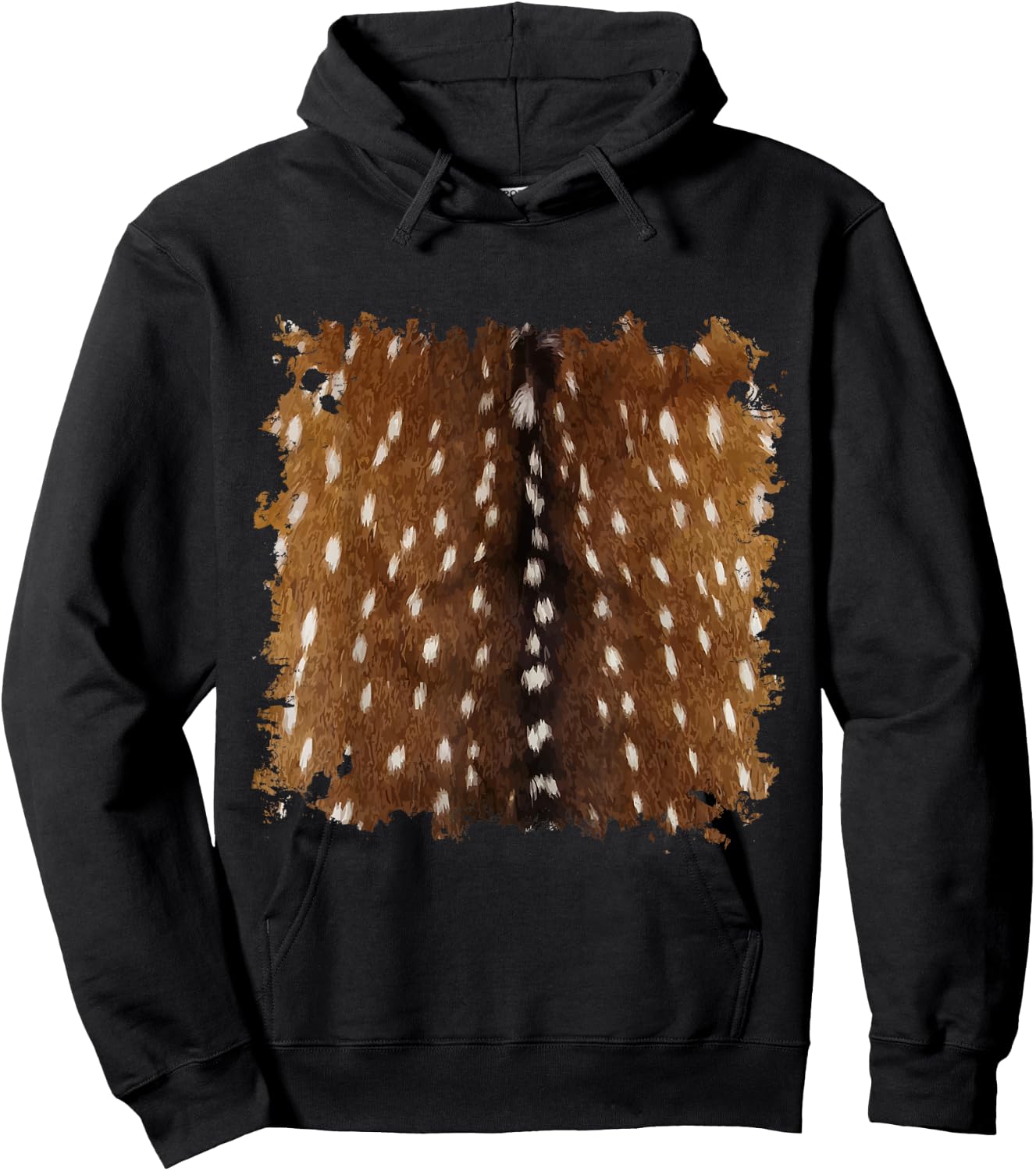 Exotic Axis Deer Hide Print Hoodie - Hoodie | Black