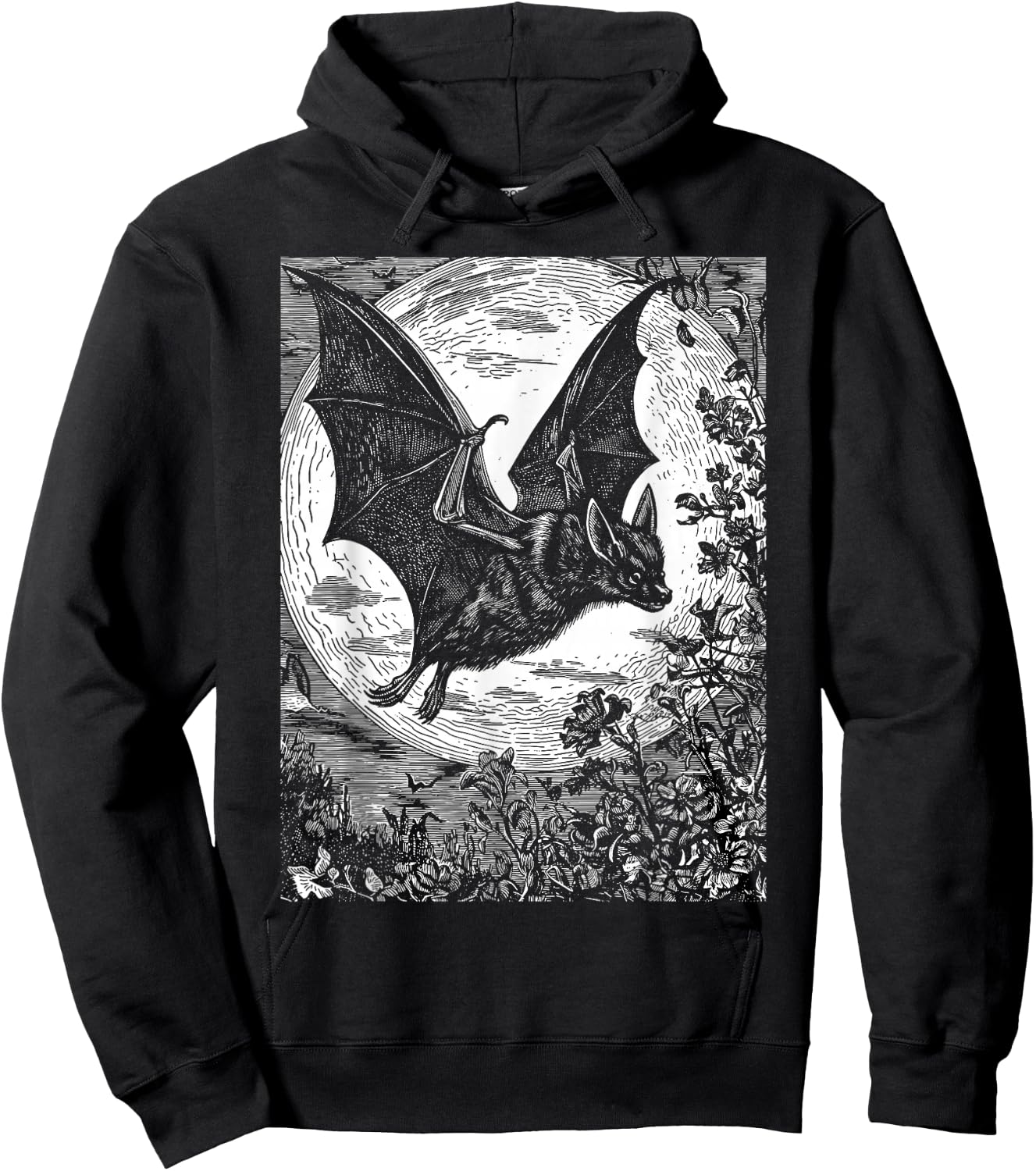 Medieval Bat | Gothic Pastel Goth Witch Dark Academia Hoodie - Hoodie | Black