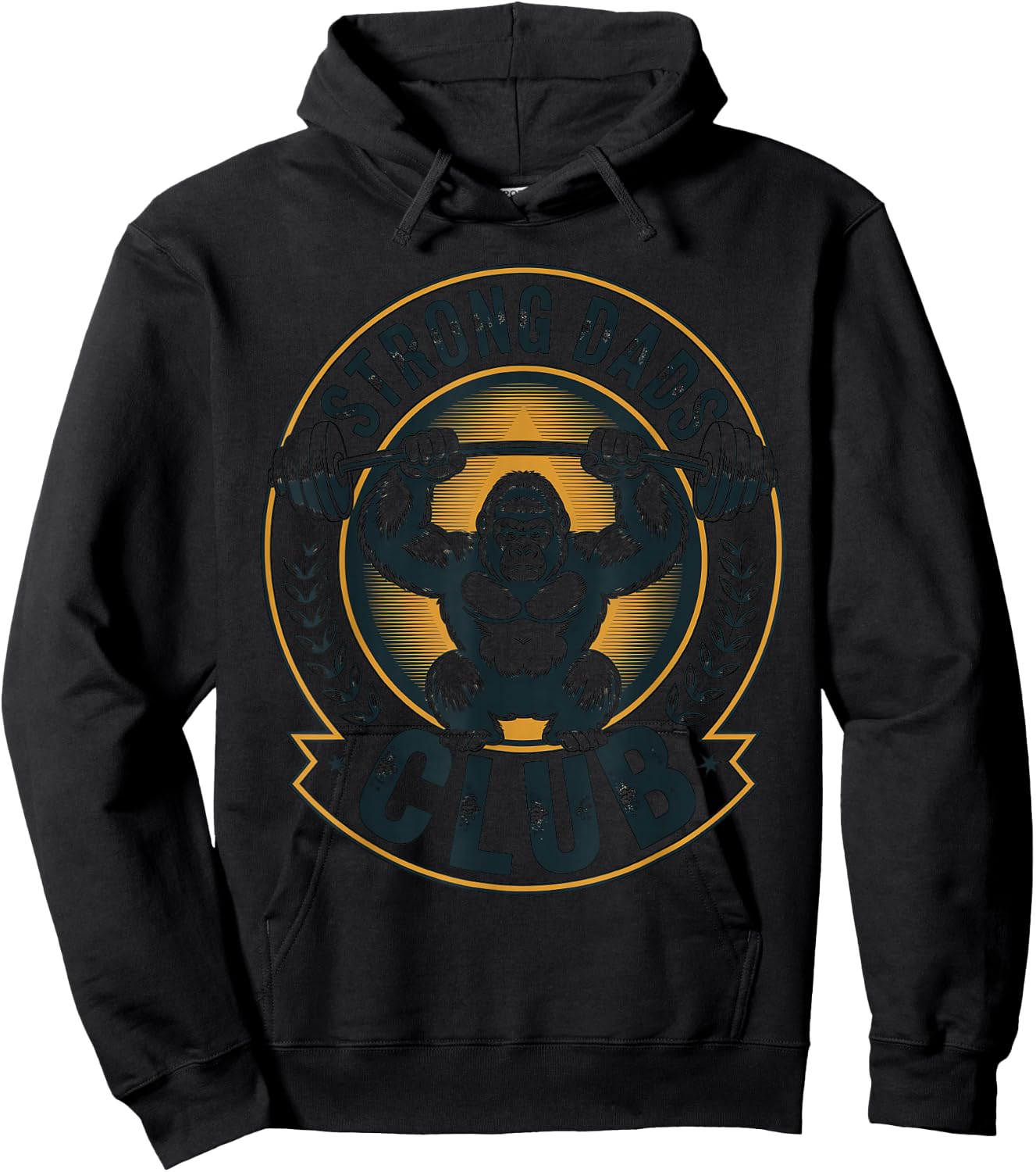 Strong Dads Club Fathers Day Weightlifting Gym Exercise Hoodie - Hoodie | Black