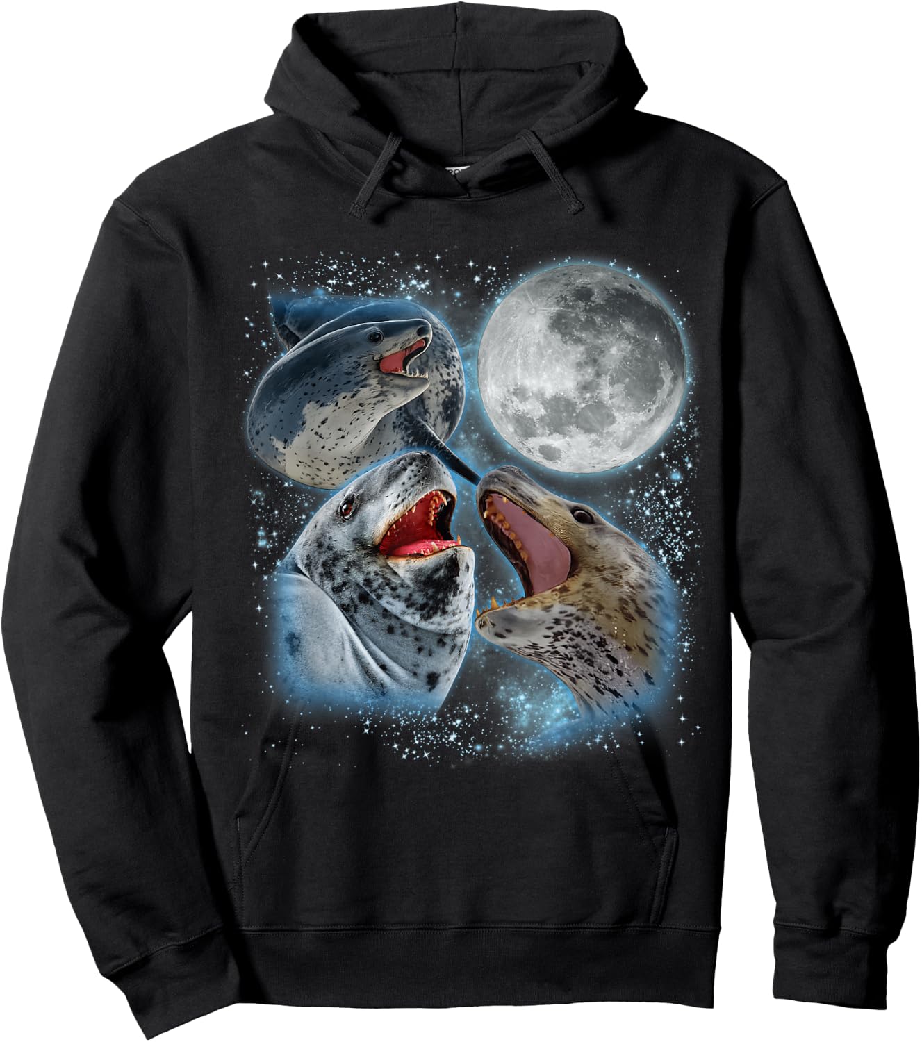 Leopard Seal Lover Galaxy Moon Wild Animal Wildlife Ocean Hoodie - Hoodie | Black