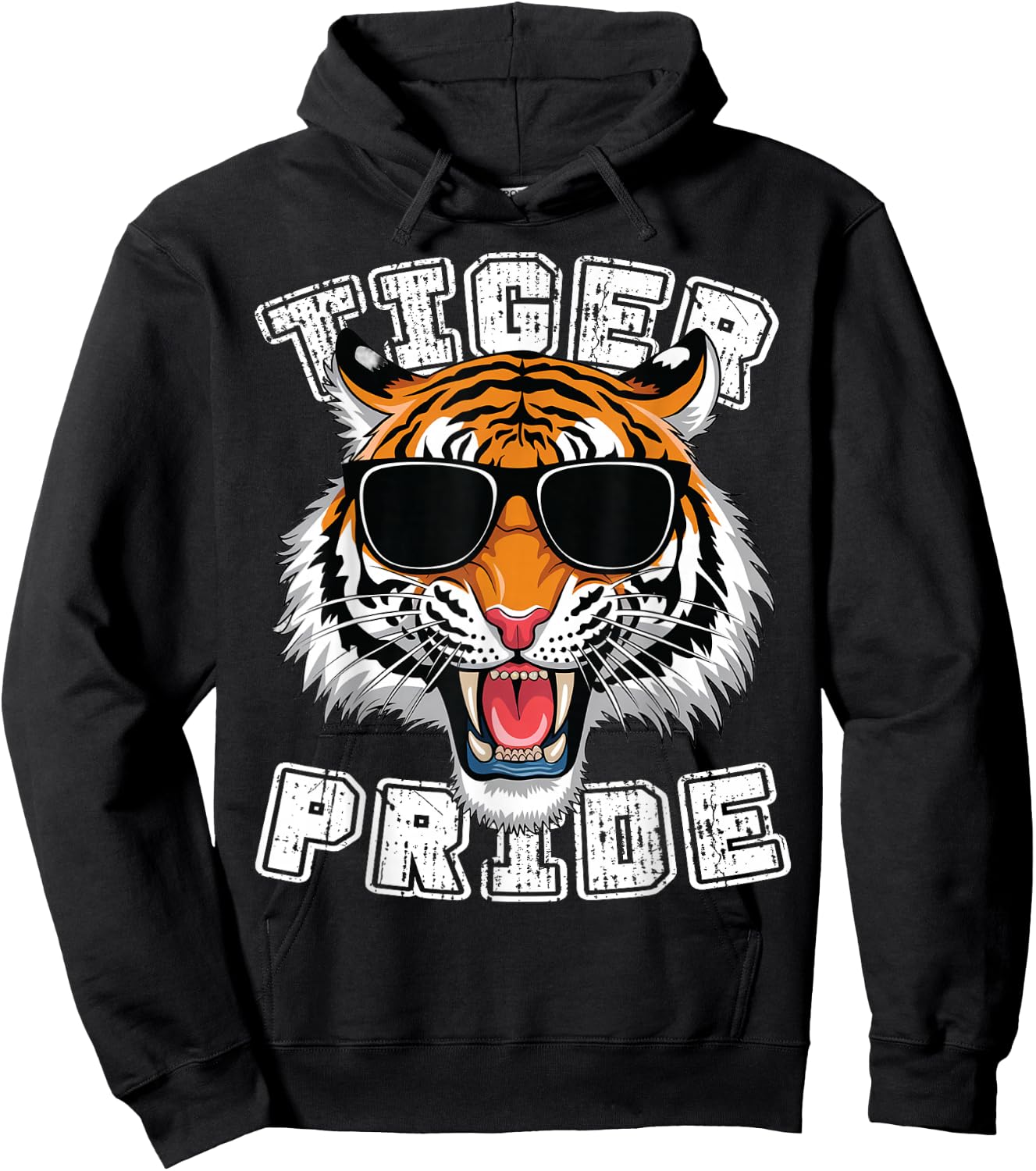 Tiger Pride Retro Tiger School Sports Team Hoodie - Hoodie | Black