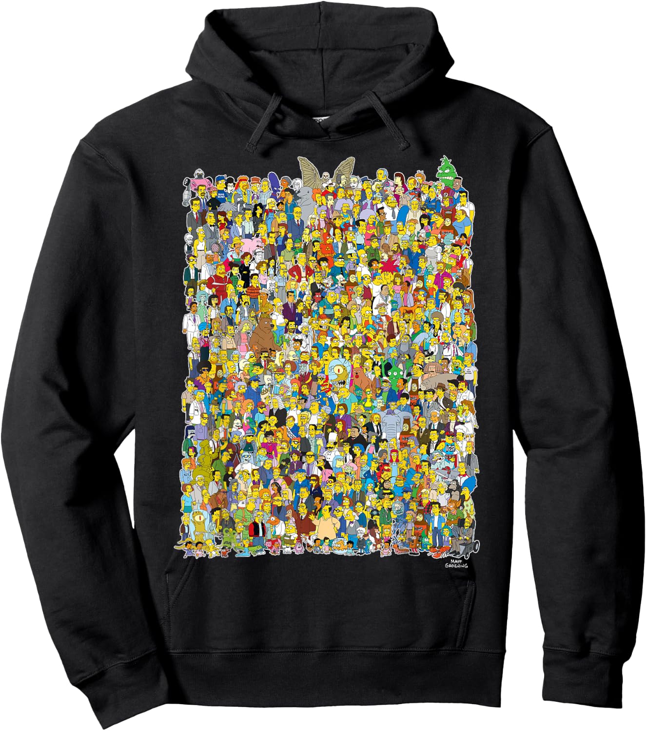 The Simpsons All of Springfield Complete Cast of Characters Hoodie - Hoodie | Black