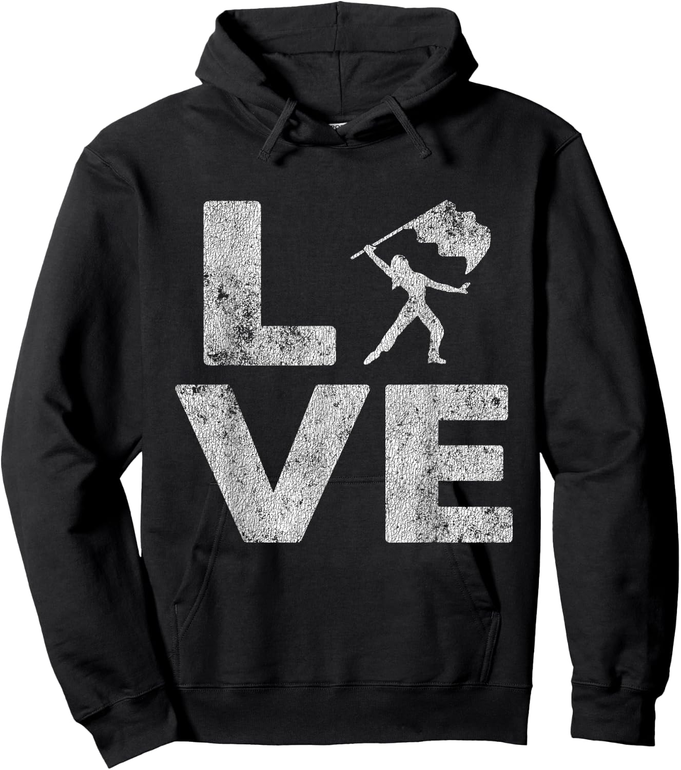 Love Color Guard Winter Guard Distressed Hoodie - Hoodie | Black