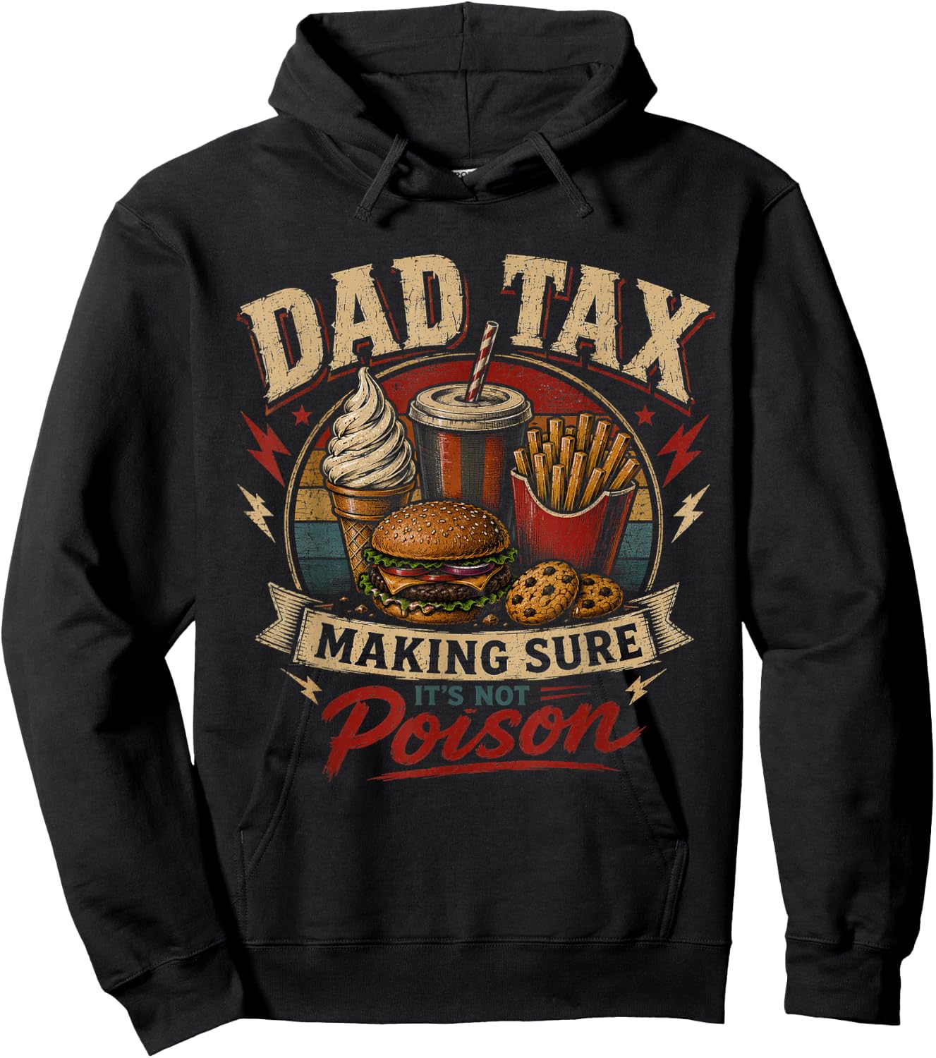 Dad Tax Making Sure It's Not Poison Funny Fathers Day Men Hoodie - Hoodie | Black