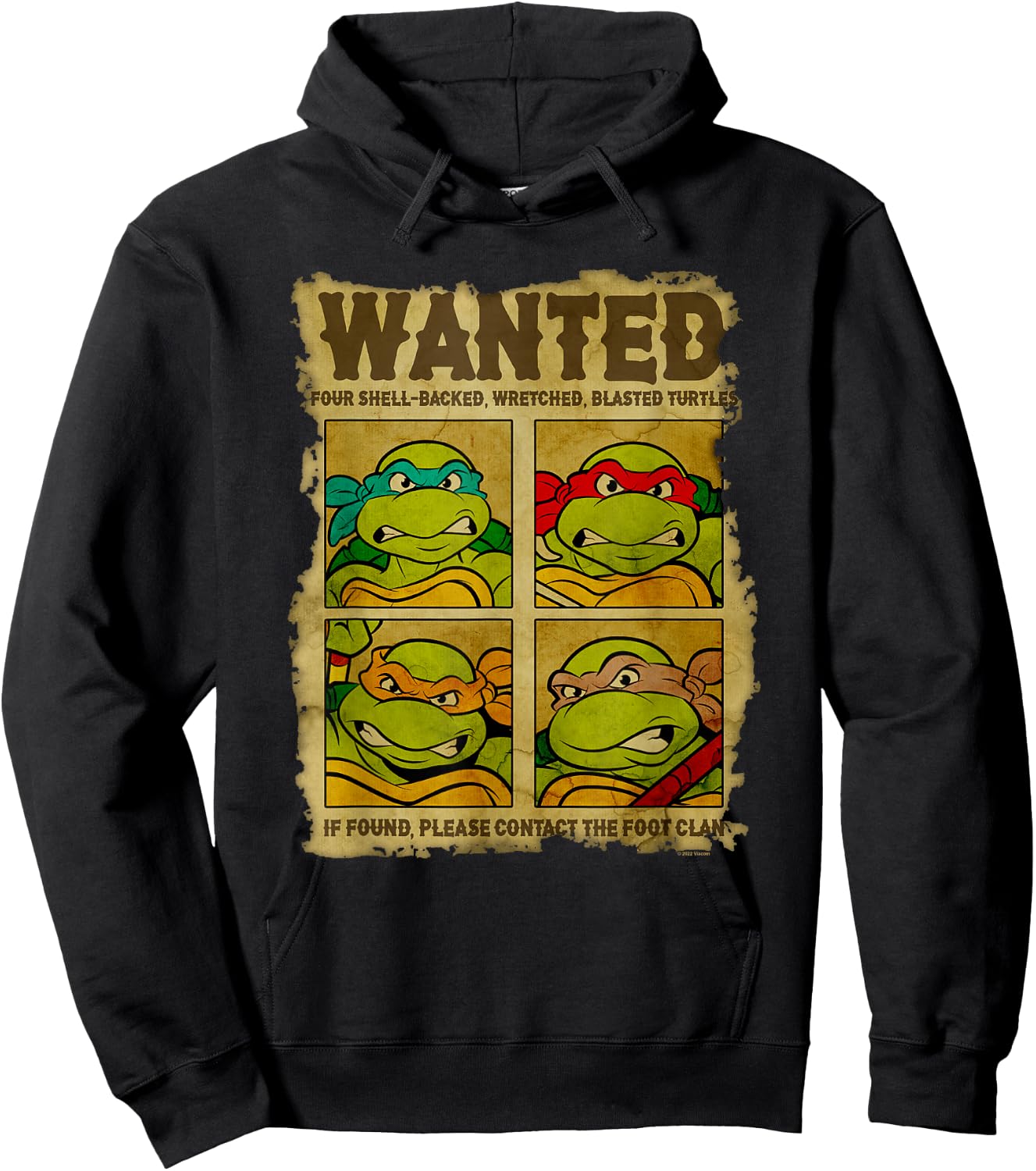 Teenage Mutant Ninja Turtles Wanted Poster Hoodie - Hoodie | Black