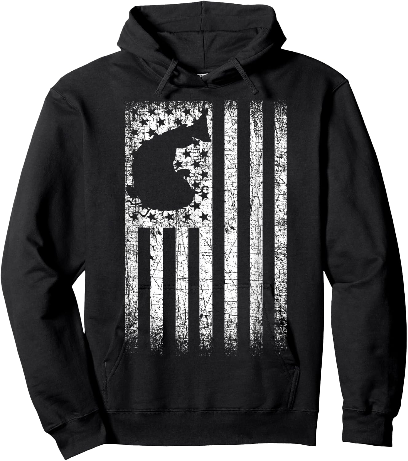 Catfishing American Flag - Catfish Angler Fisherman Hoodie - Hoodie | Black