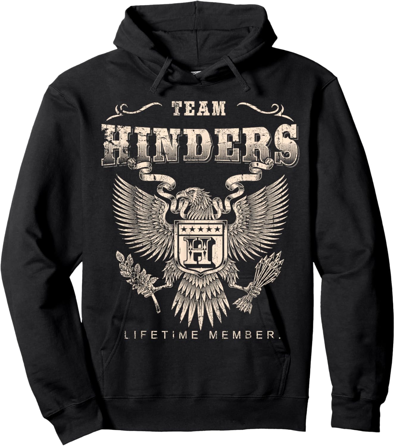 Team Hinders Lifetime Member - Hinders Name Hoodie - Hoodie | Black