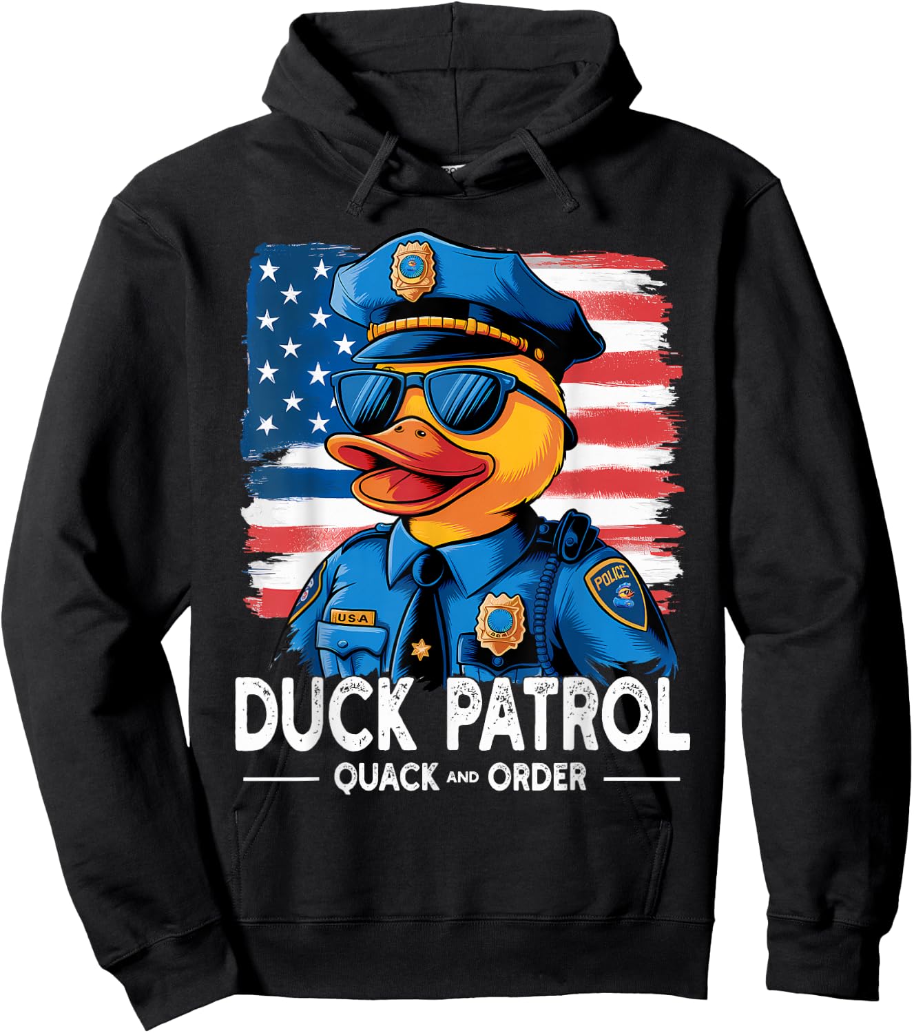 Duck Patrol Funny Police Duck Hoodie - Hoodie | Black