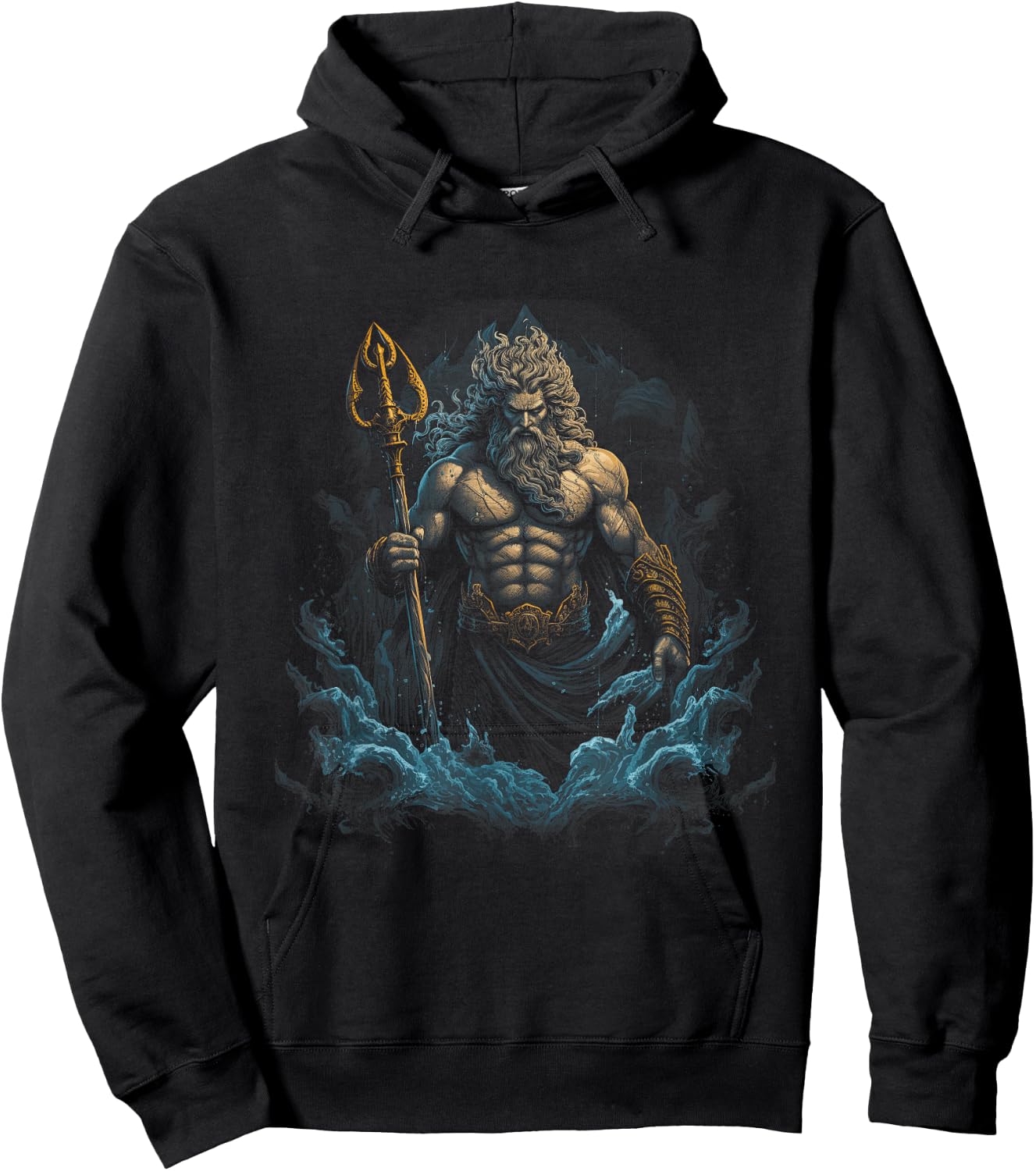 Greek Poseidon Ancient Greece , black Hoodie - Hoodie | Black