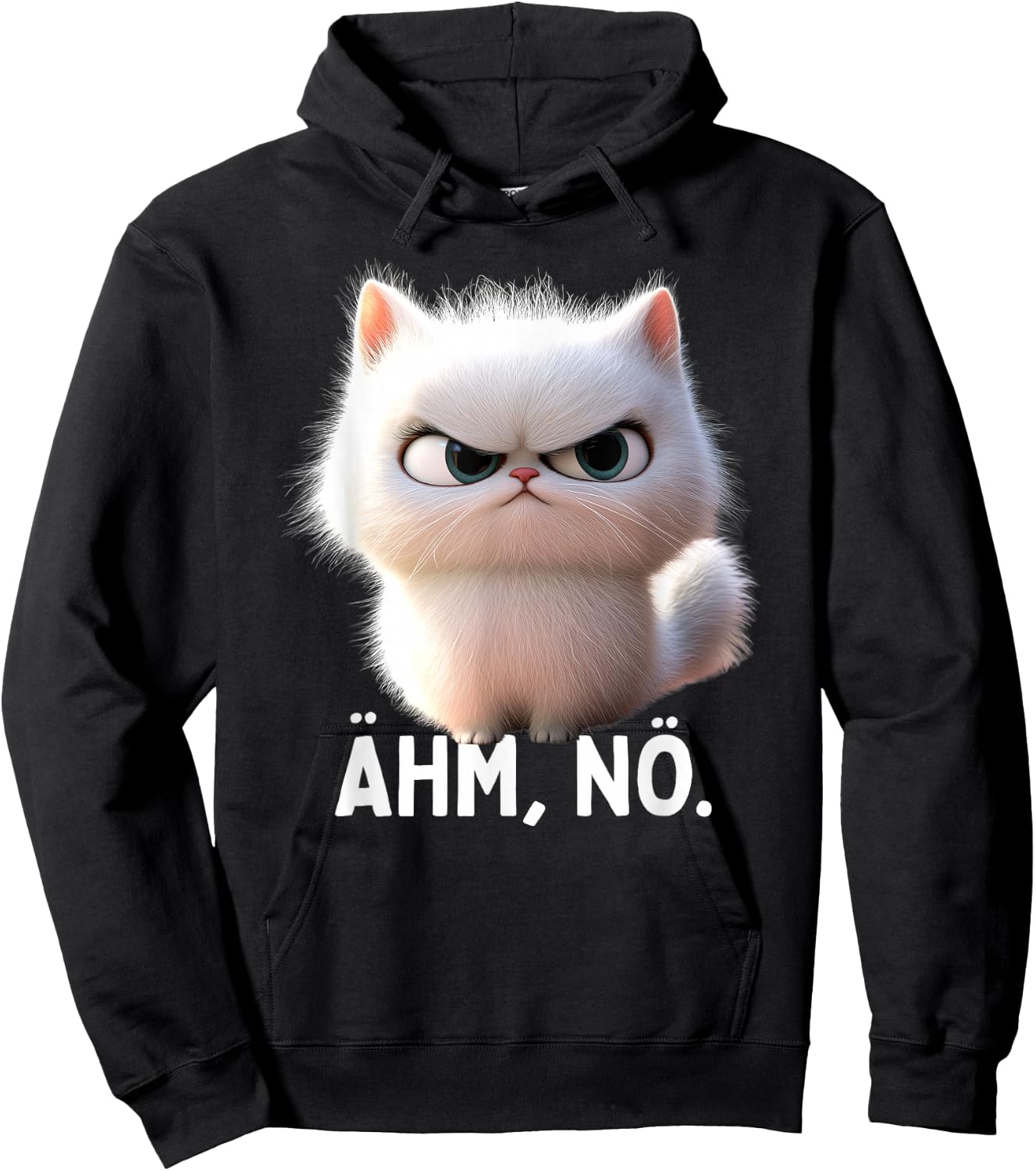 Ehm Nö Cat No Lazy Sloth Neinsagen Nö Cat , black Hoodie - Hoodie | Black