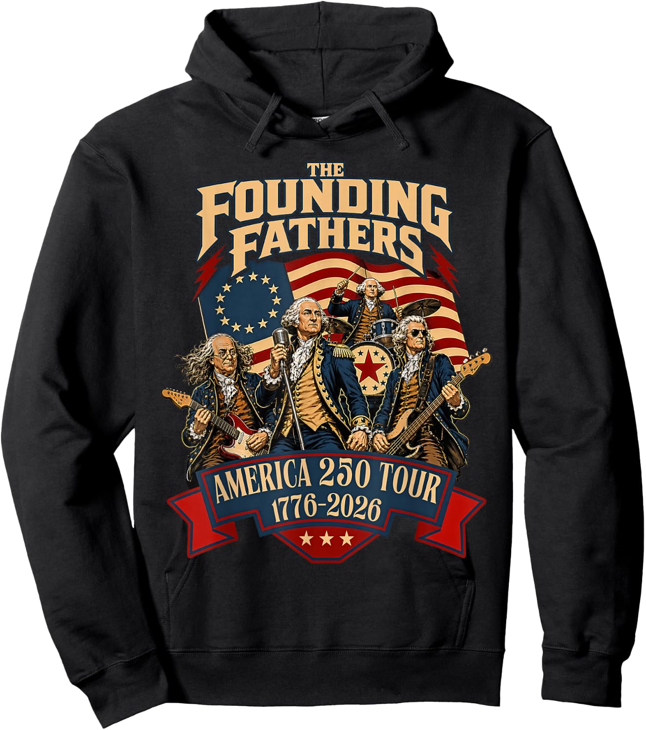 America 250 Years Anniversary 4th July 2026 USA Birthday Hoodie - Hoodie | Black
