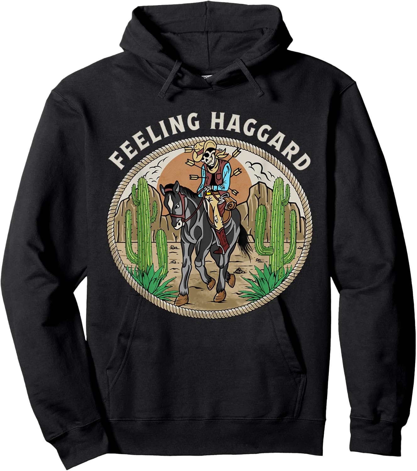 Feeling Haggard Country Music Western Outlaw Cowboy Old West Hoodie - Hoodie | Black