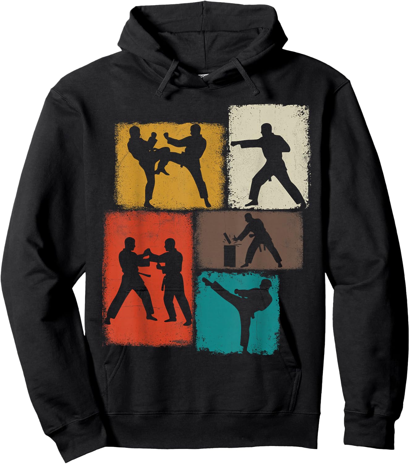 Taekwondo Practitioner Collage Men Kids Coach Youth Boys Hoodie - Hoodie | Black
