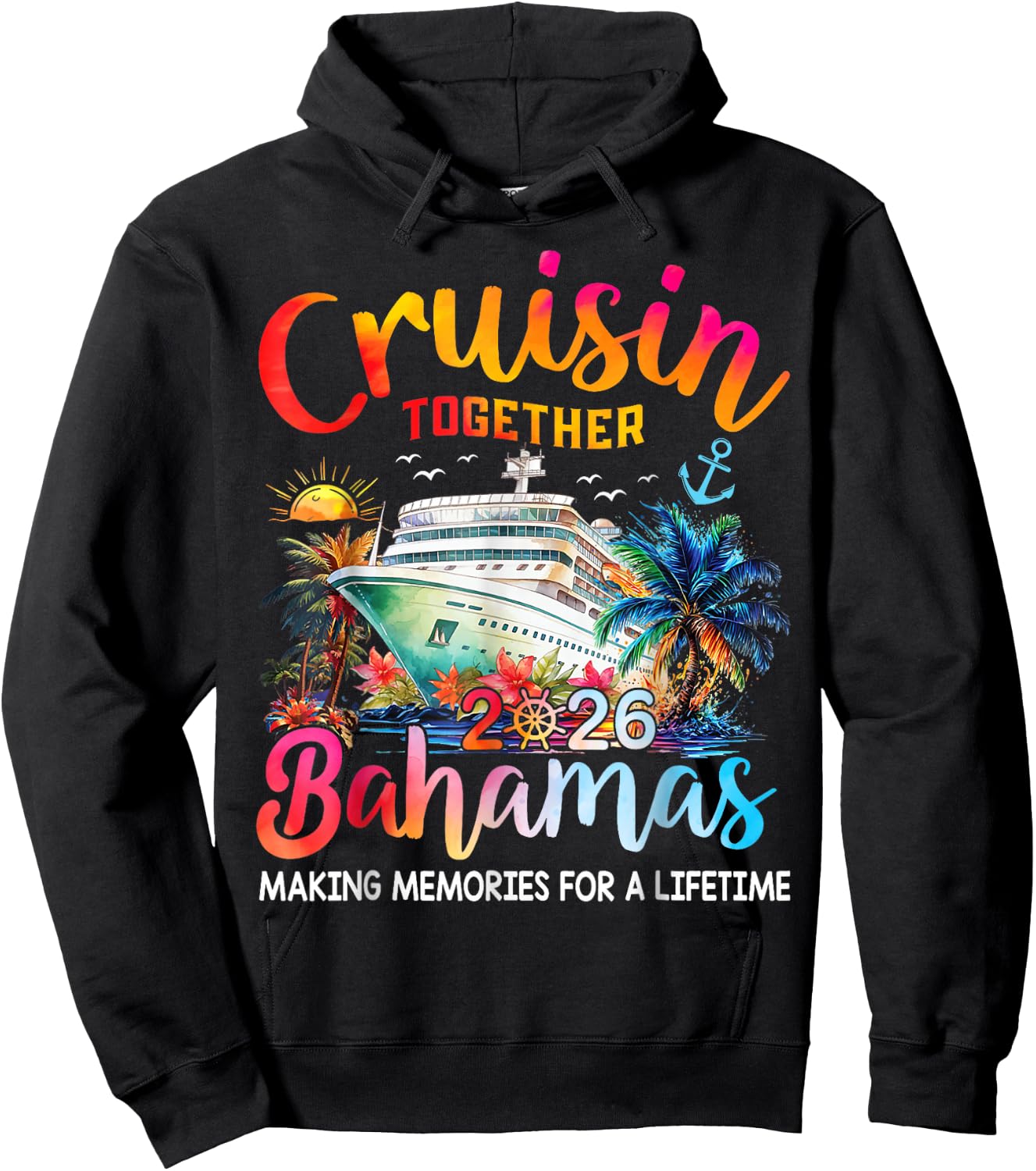 Cruisin Together Bahamas 2026 Shirt Family Cruise Vacation Hoodie - Hoodie | Black