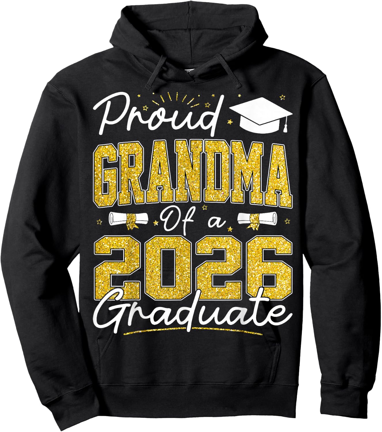 Proud Grandma of A Class of 2026 Graduate Senior Grad Family Hoodie - Hoodie | Black