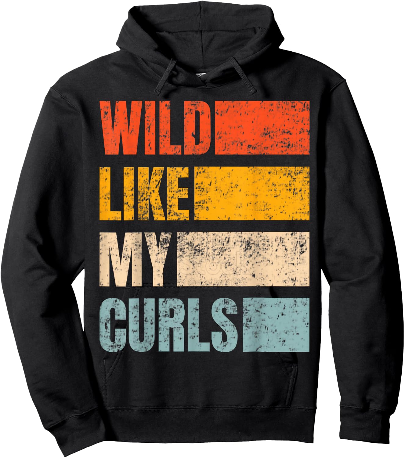 Toddler Girls Wild Like My Curls Funny Cute Curly Hair Retro Hoodie - Hoodie | Black