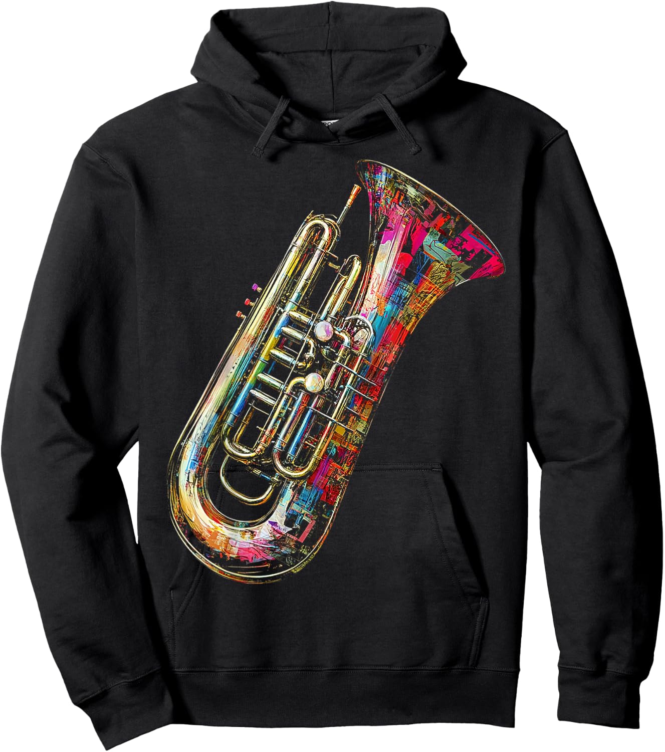 Basse Tuba Instrument de Musique Motif Art Basse Tuba Hoodie - Hoodie | Black