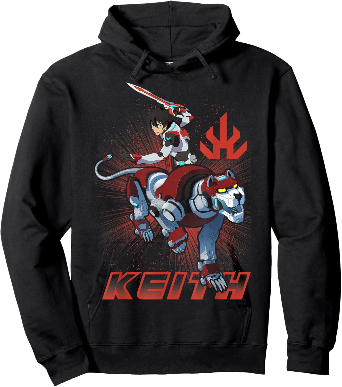 Voltron Legendary Defender Paladin Keith - Black, Small, Men's Classic Fit, Short Sleeve, Cotton, Officially Licensed Hoodie - Hoodie | Black