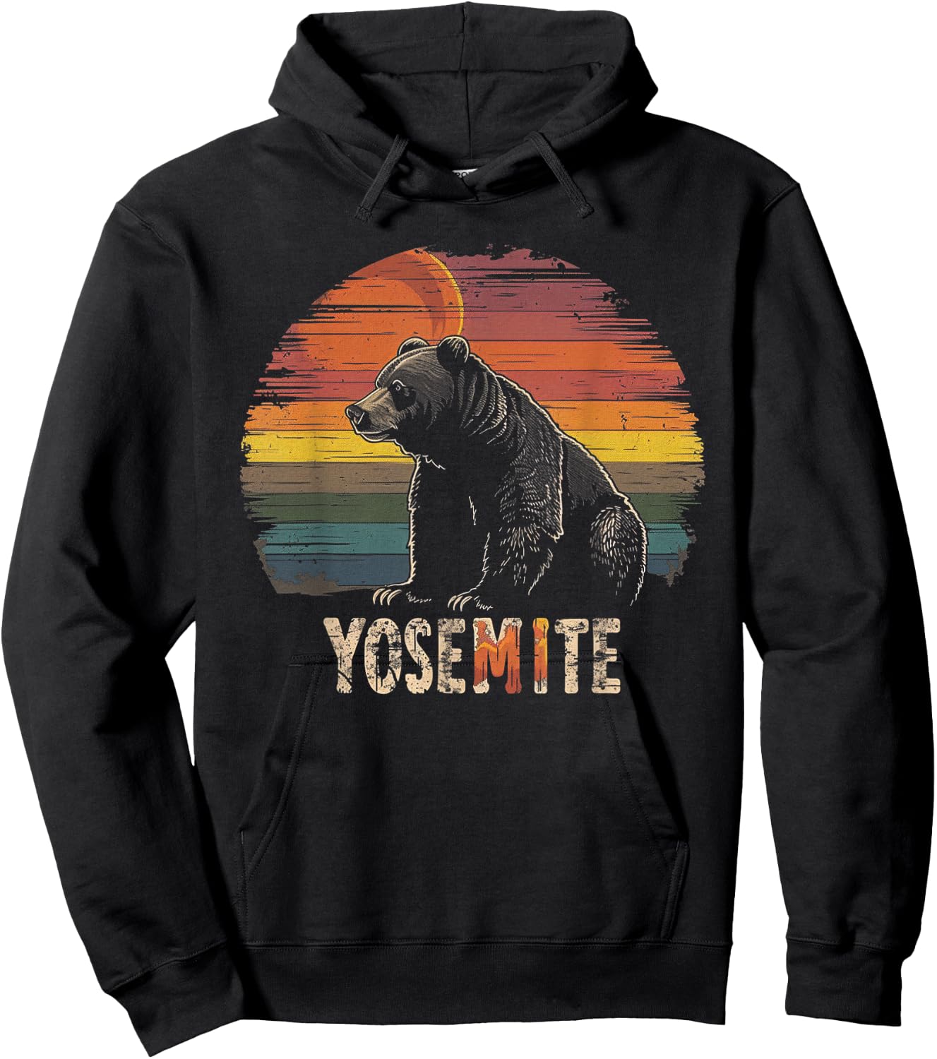 Yosemite - US National Park Vintage Men Women Kids Retro Hoodie - Hoodie | Black