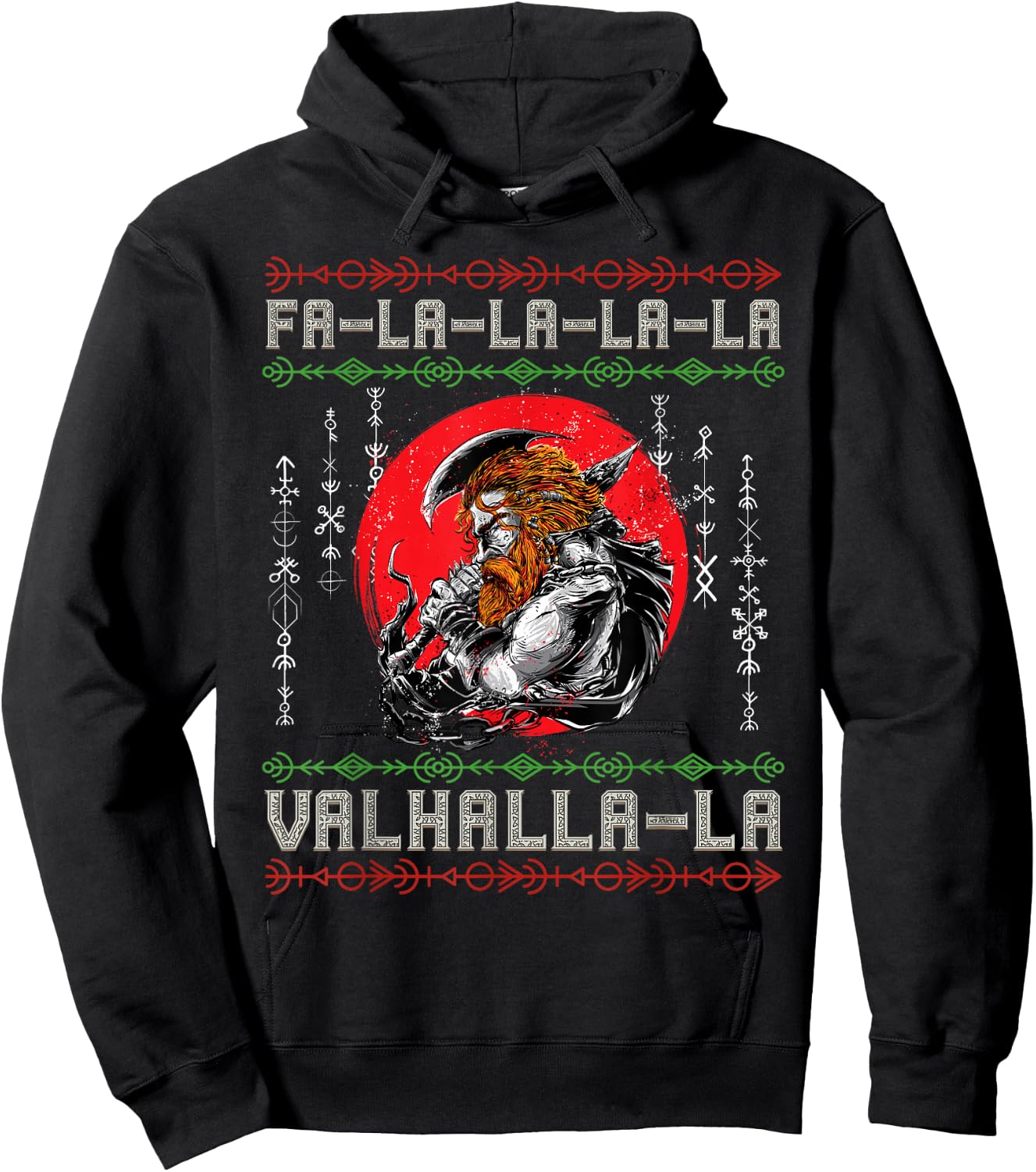 Norse Mythology Viking Nordic Warrior - Pagan Christmas Hoodie - Hoodie | Black