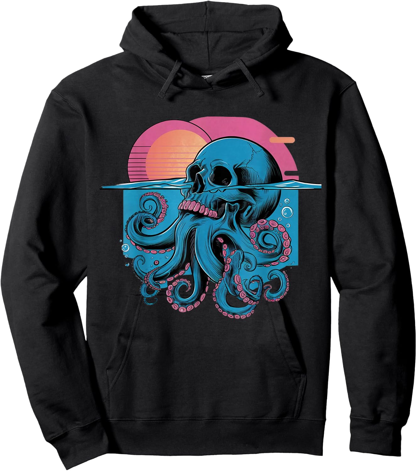 Octopus Skull Halloween Skeleton Graphic Men Women Kids Hoodie - Hoodie | Black