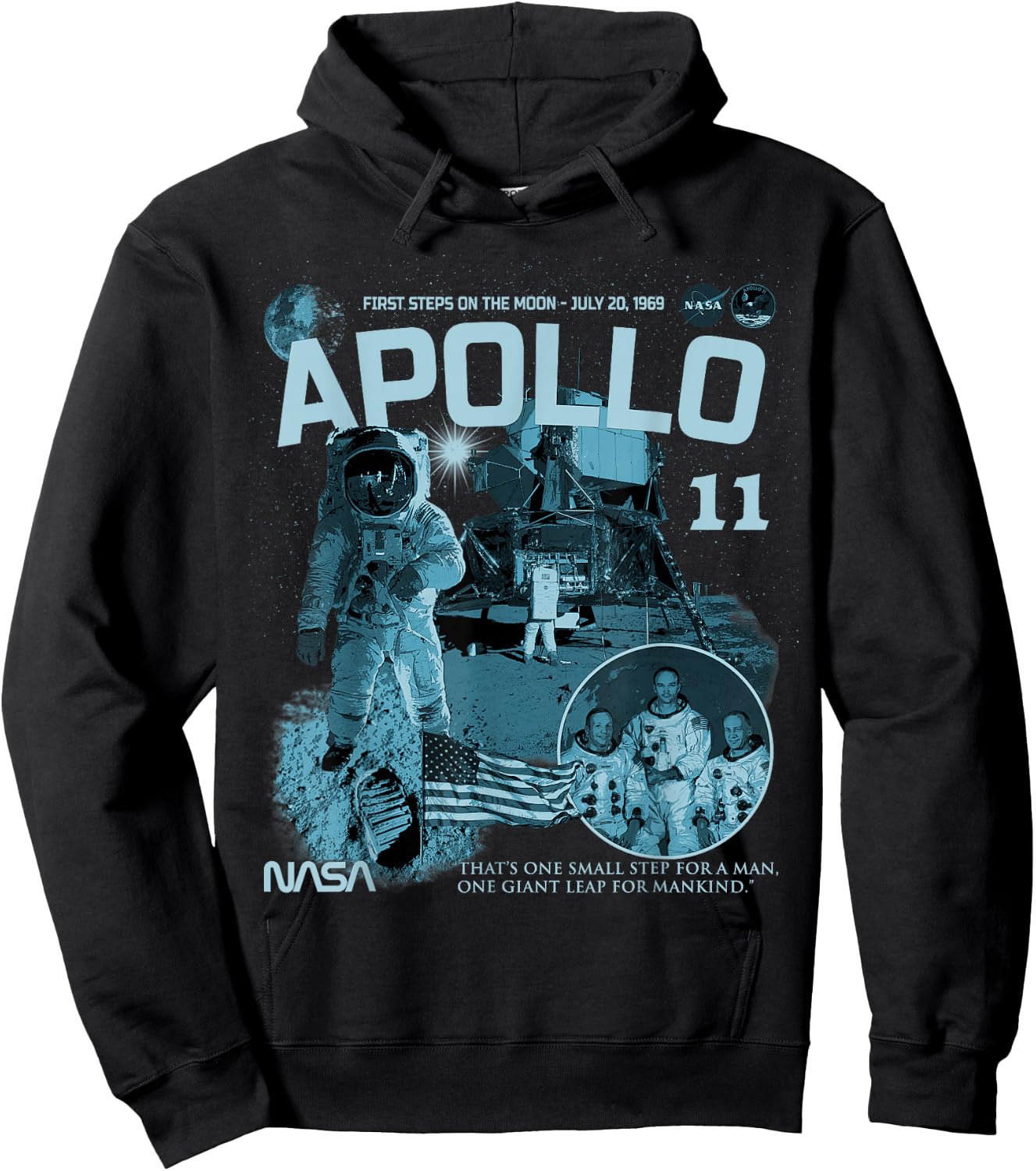 NASA Apollo 11 Mission July 20, 1969 Hoodie - Hoodie | Black