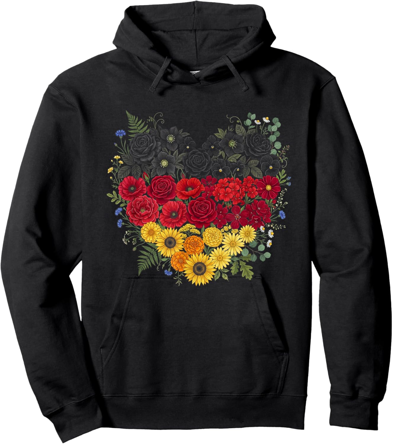 Deutschland Herz mit der Deutschen Flagge Germany Hoodie - Hoodie | Black
