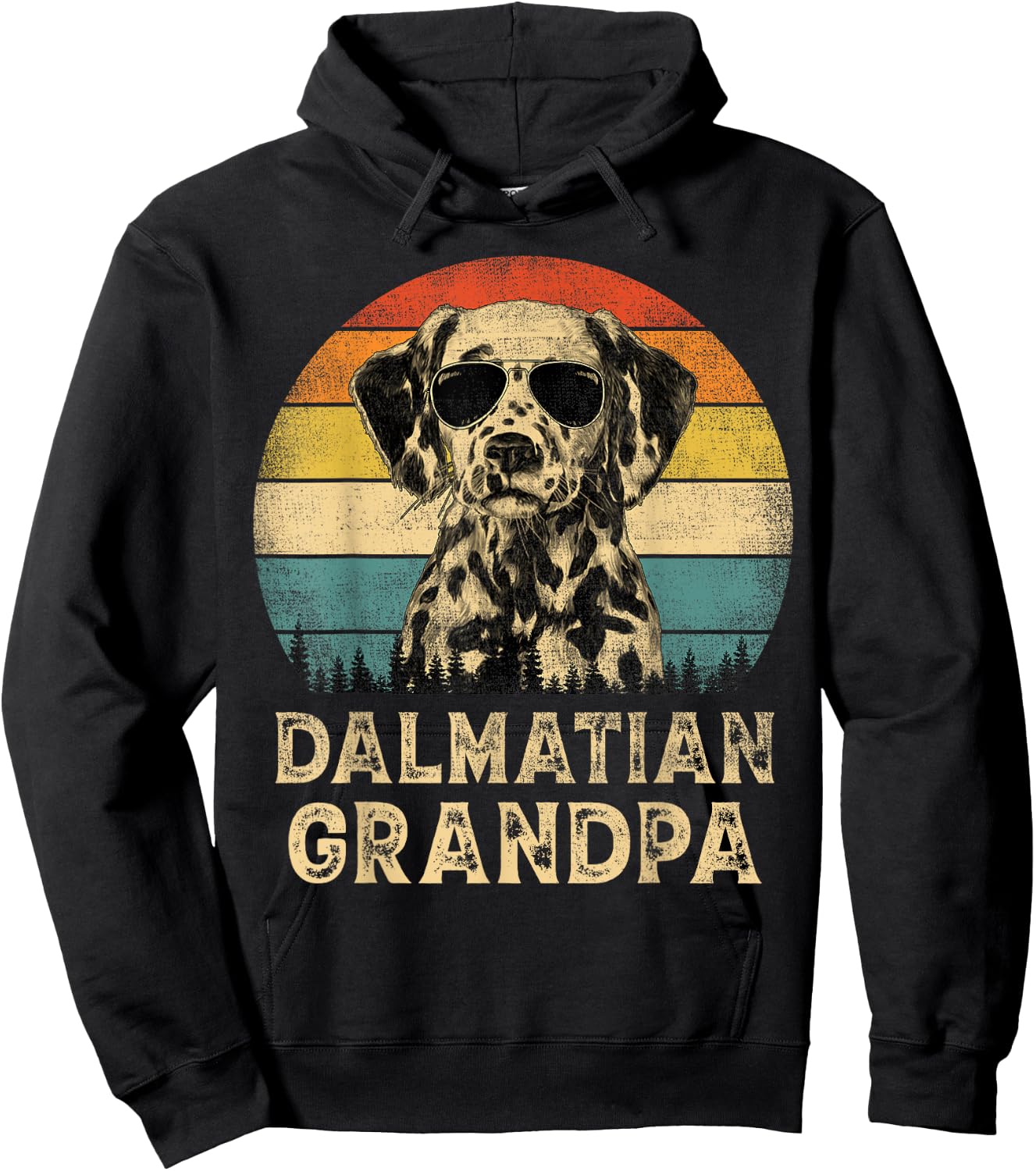 Vintage Dalmatian Grandpa Dog Lovers Father's Day Men Women Hoodie - Hoodie | Black