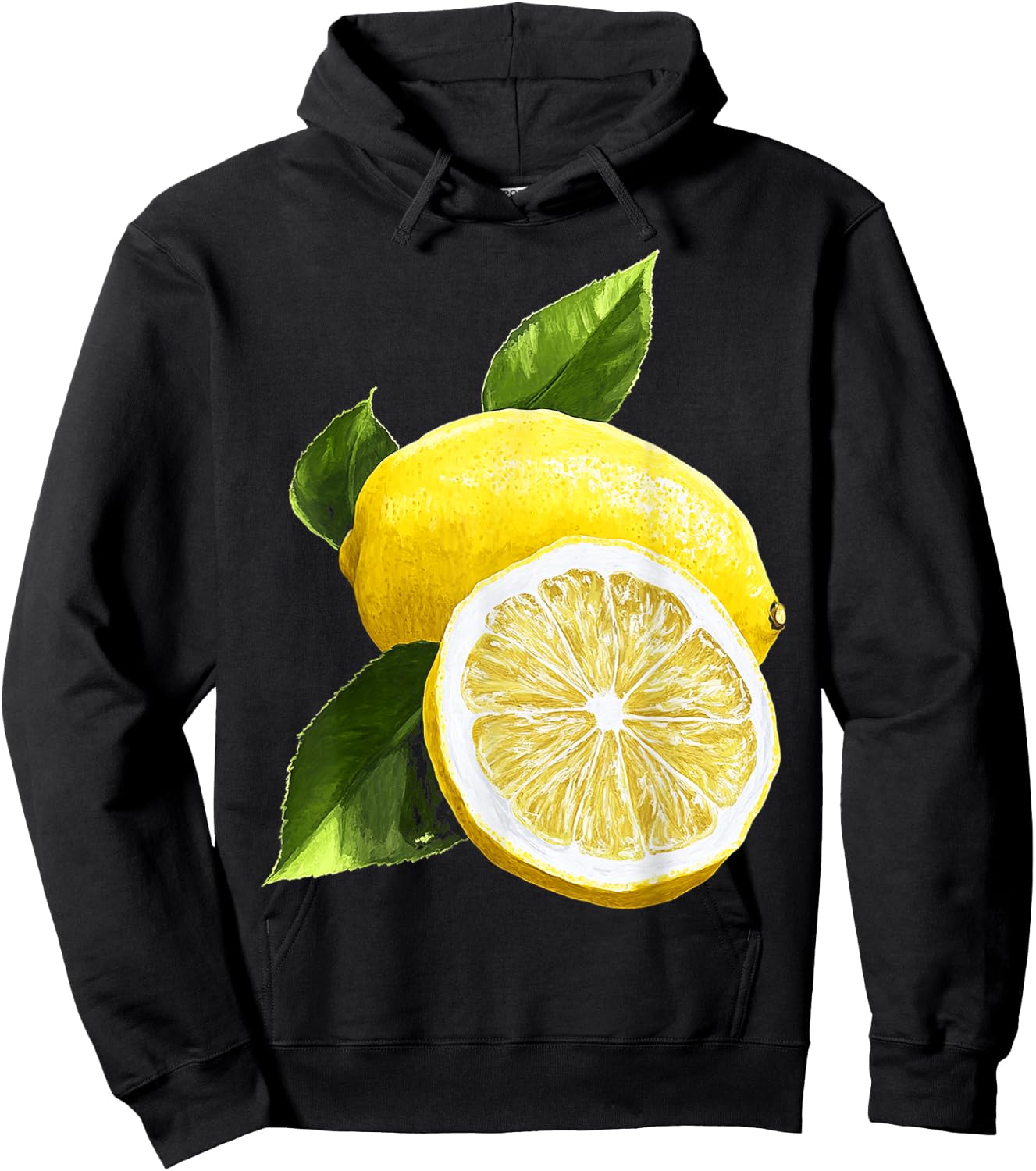 Lemon Lemon Pattern Illustration, Black, S Hoodie - Hoodie | Black
