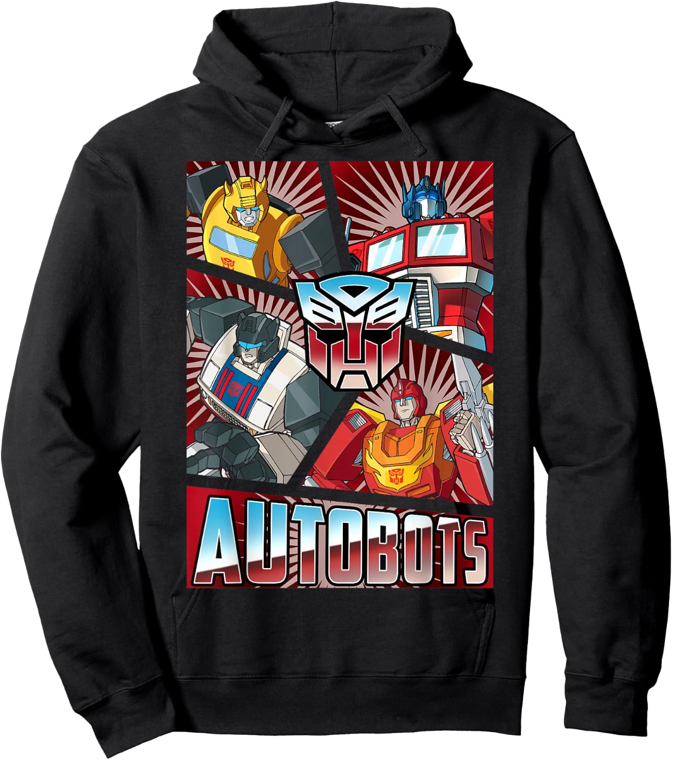 Transformers Autobots Cut Up Retro Vintage Panels Hoodie - Hoodie | Black