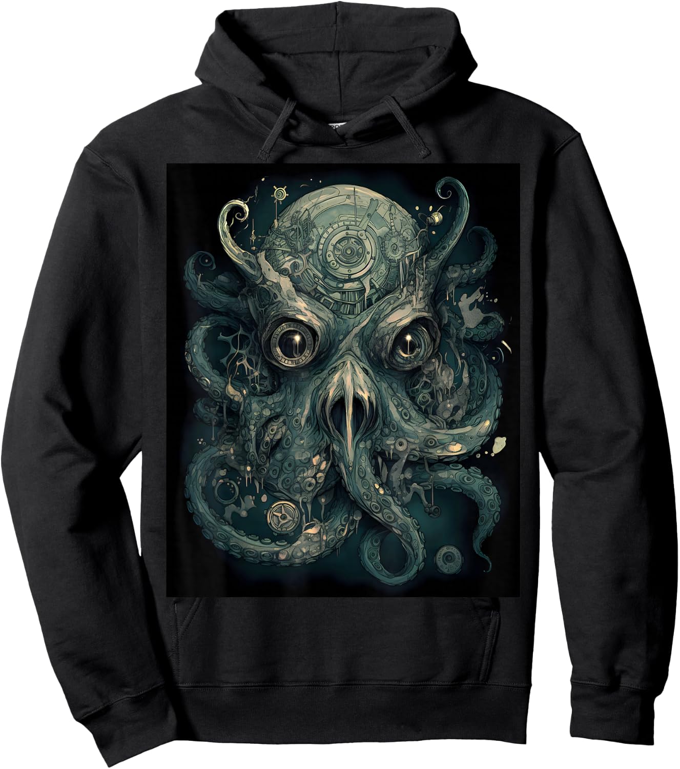Octopus Steampunk Cyber Grunge Fantasy Women Men Hoodie - Hoodie | Black