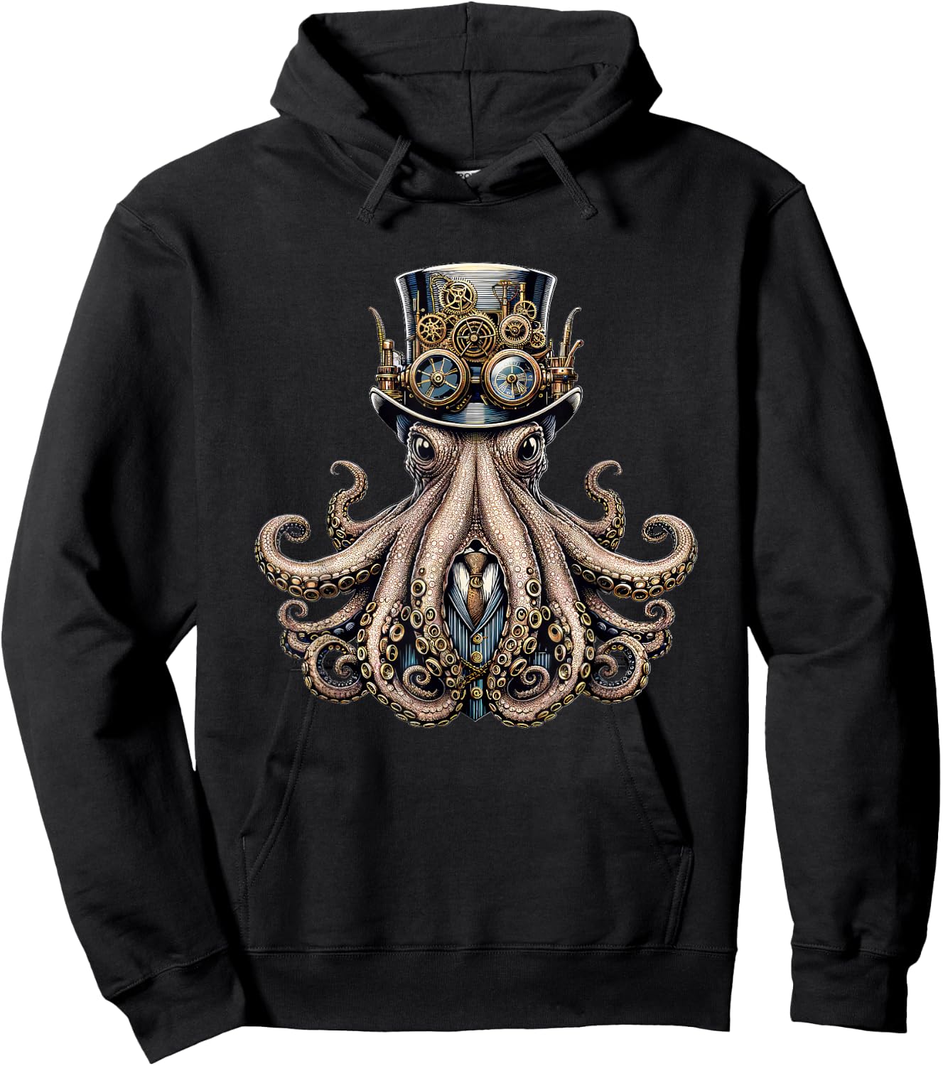 Steampunk Octopus Women Men Kids Steampunk Octopus Hoodie - Hoodie | Black