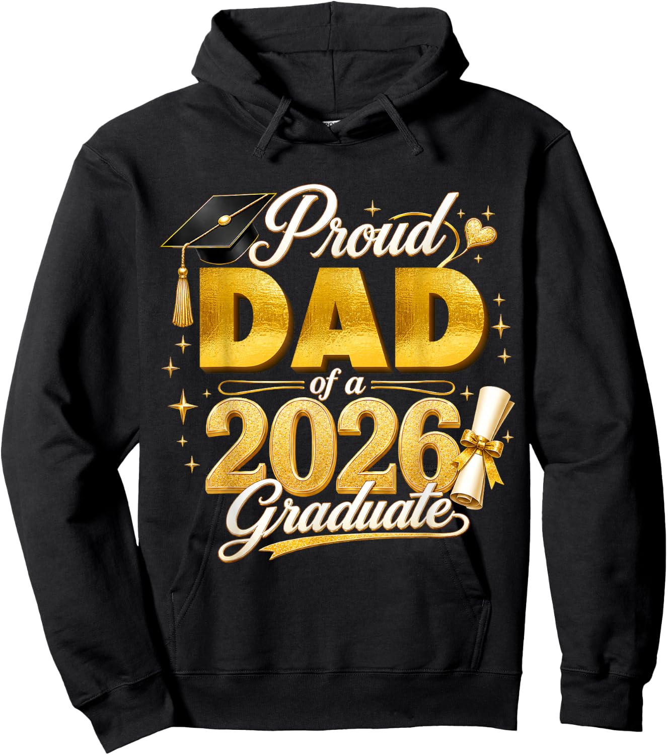 Proud Dad 2026 Graduate Senior Graduation Family Pride Hoodie - Hoodie | Black