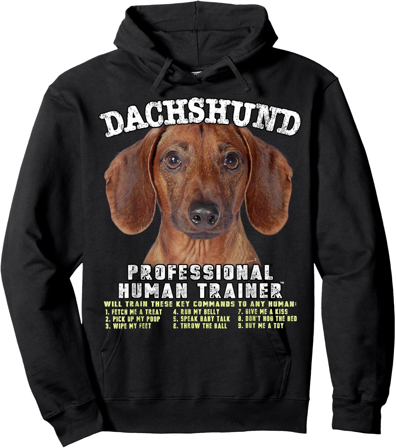 Dachshund Tan Professional Human Trainer Hoodie - Hoodie | Black