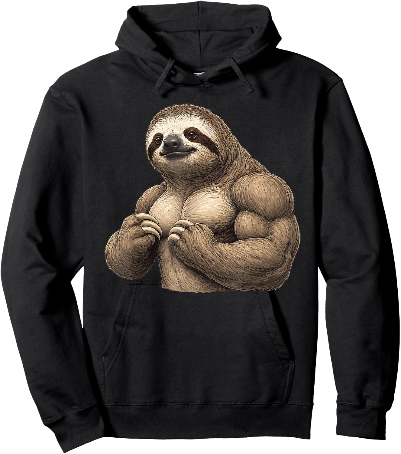 Muscular Sloth Powerlifting Weightlifting Gym Workout Hoodie - Hoodie | Black