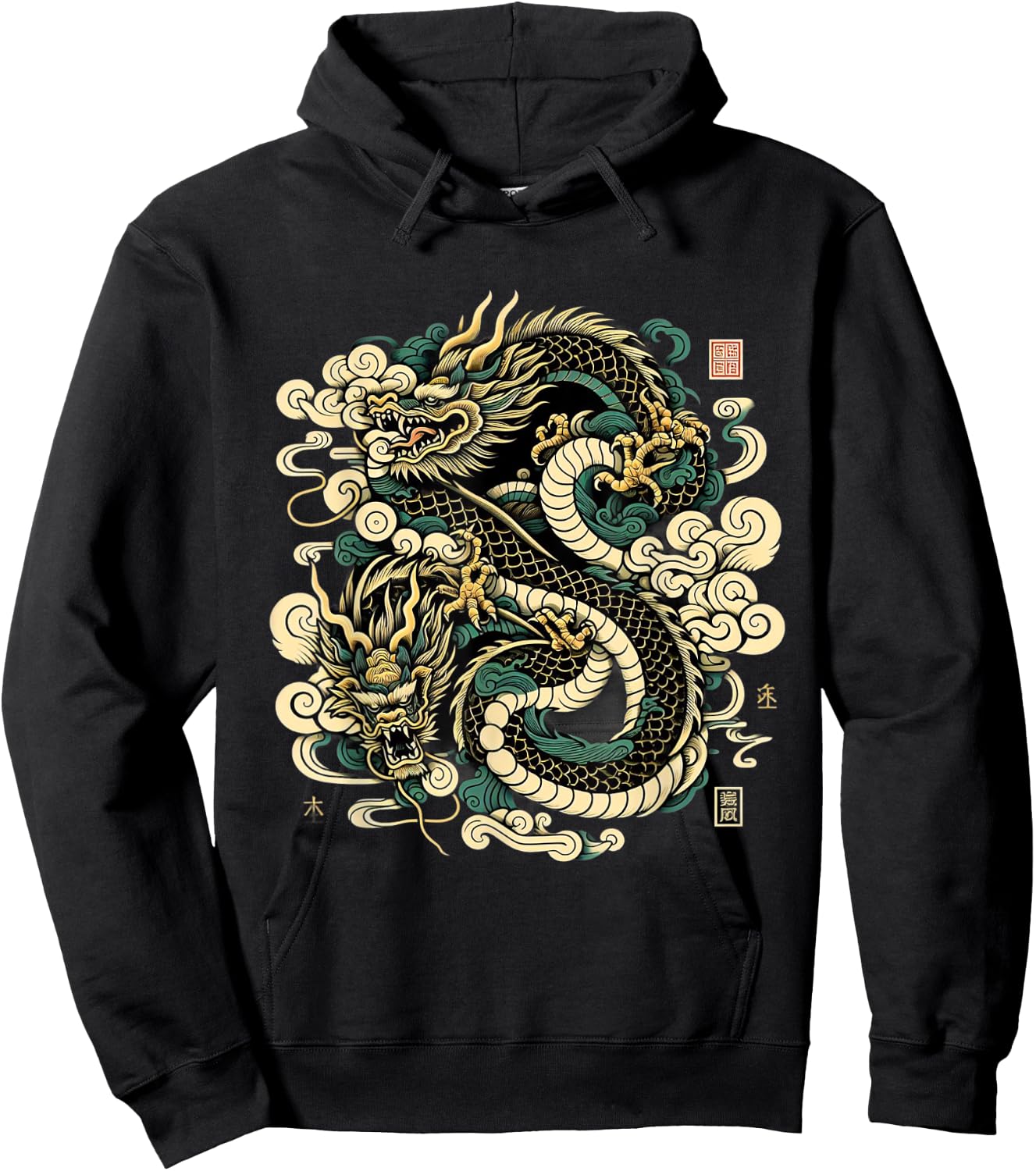 Dragon Aesthetic Japanese Culture Tokyo inspired asian Hoodie - Hoodie | Black
