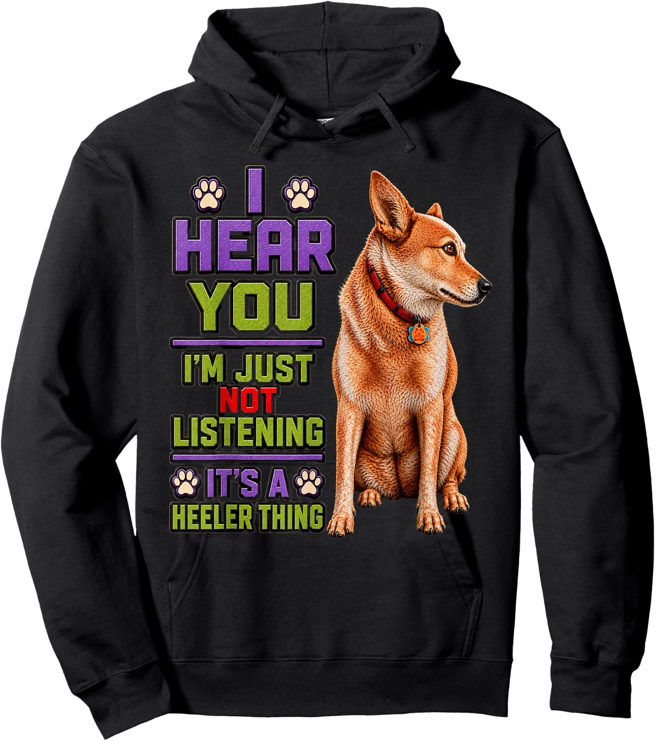 Red Heeler Farm Dog Sunset Australian Cattle Dog Shirt Hoodie - Hoodie | Black